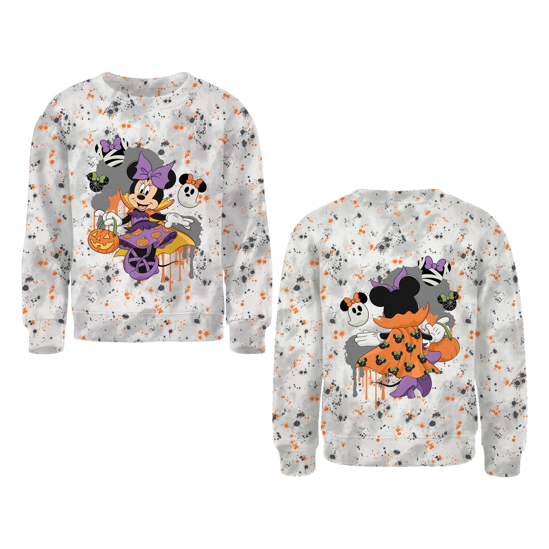 Bamboo COTTON SPANDEX MIDNIGHT ON MAIN ADULT (GIRL FRONT &amp; BACK) GRAPHIC crewneck (FLEECE LINED)