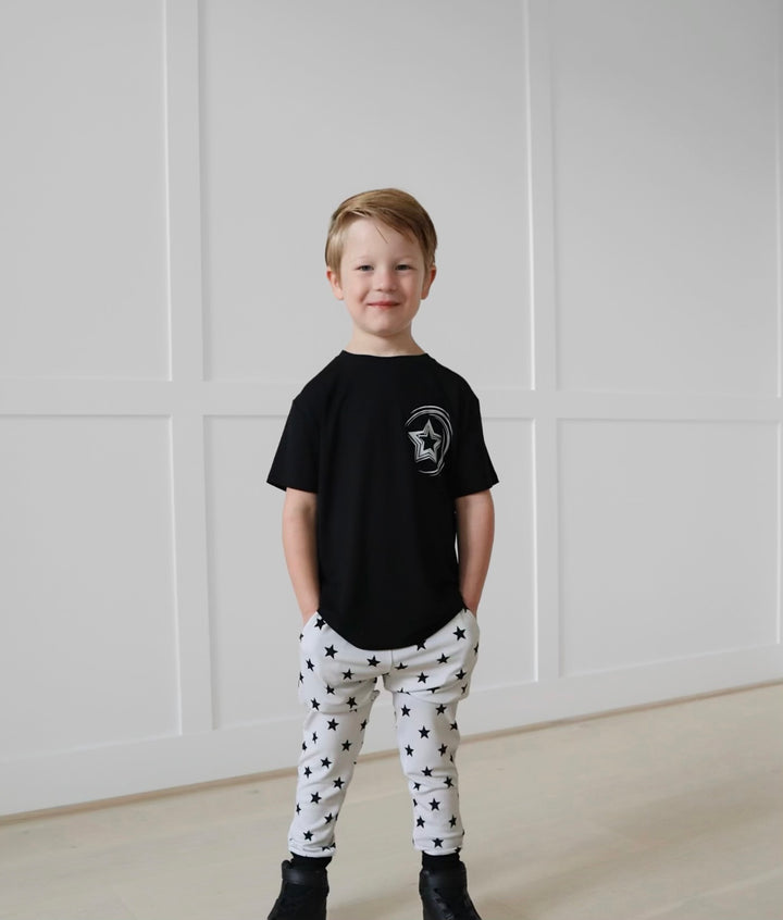 Bamboo SHOOT FOR THE STARS KIDS FRONT &amp; BACK GRAPHIC TEE