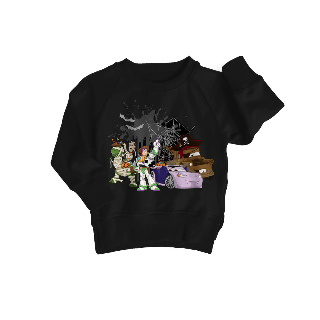 Bamboo COTTON SPANDEX A SPOOKY STORY kids GRAPHIC crewneck (FLEECE LINED)