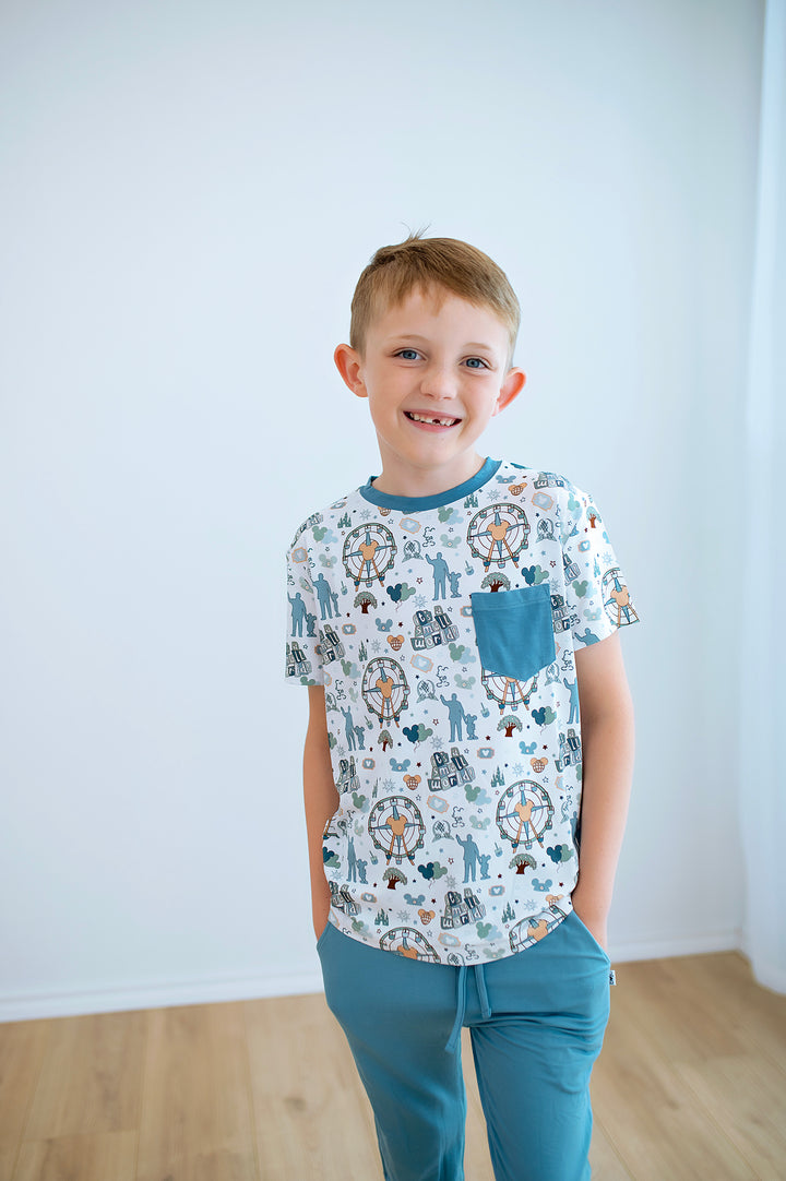 Bamboo MAIN STREET MEMORIES FULL PRINT KIDS POCKET TEE