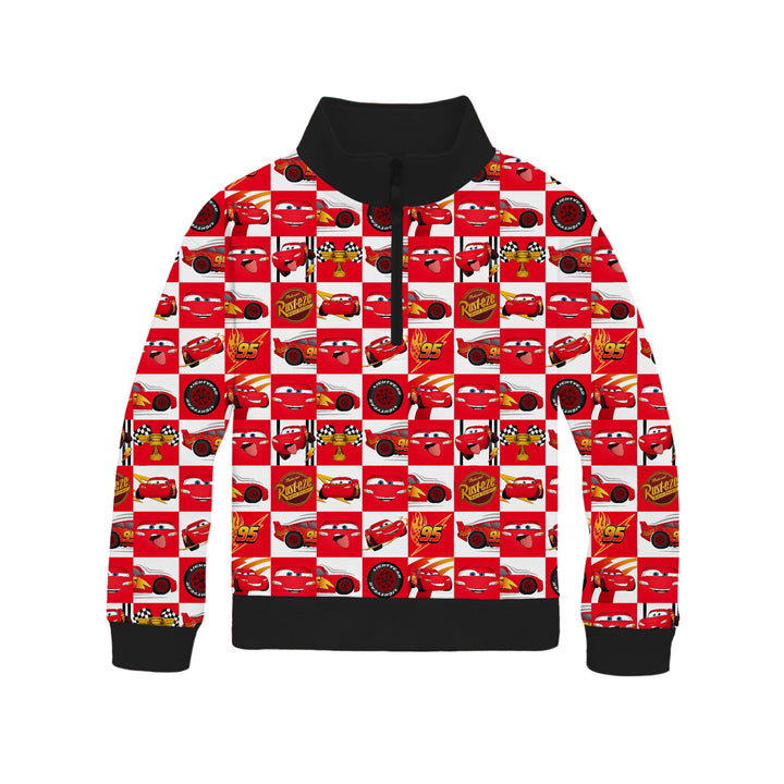 Bamboo COTTON SPANDEX FULL THROTTLE CHECK QUARTER ZIP (NO FLEECE)