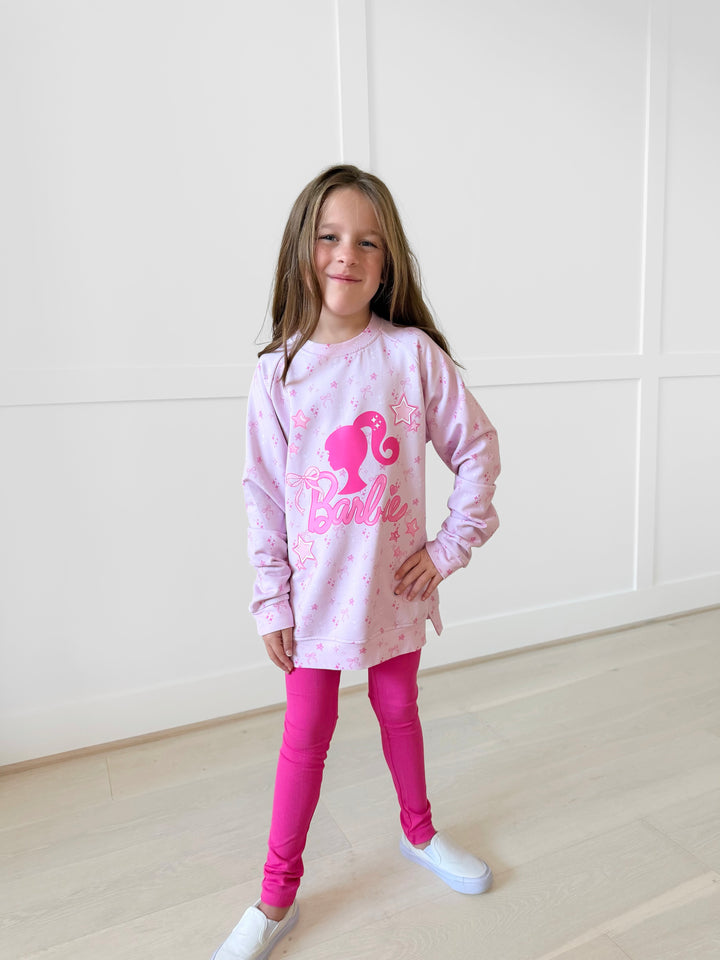 Bamboo COTTON SPANDEX DREAM GIRL ERA kids GRAPHIC CREWNECK (FLEECED LINED)