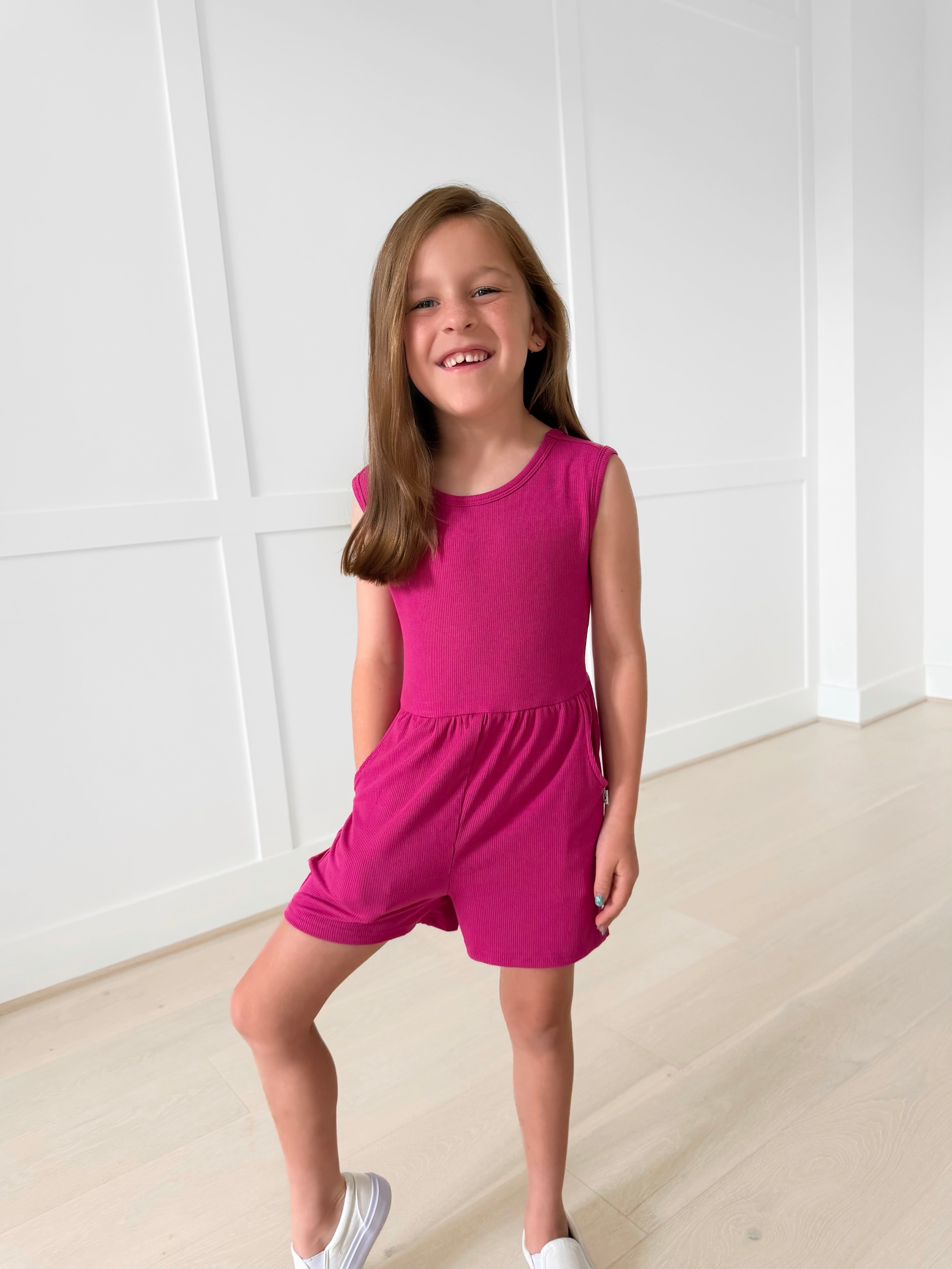 Bamboo RIBBED MAUVEBERRY TANK TOP SHORT ROMPER