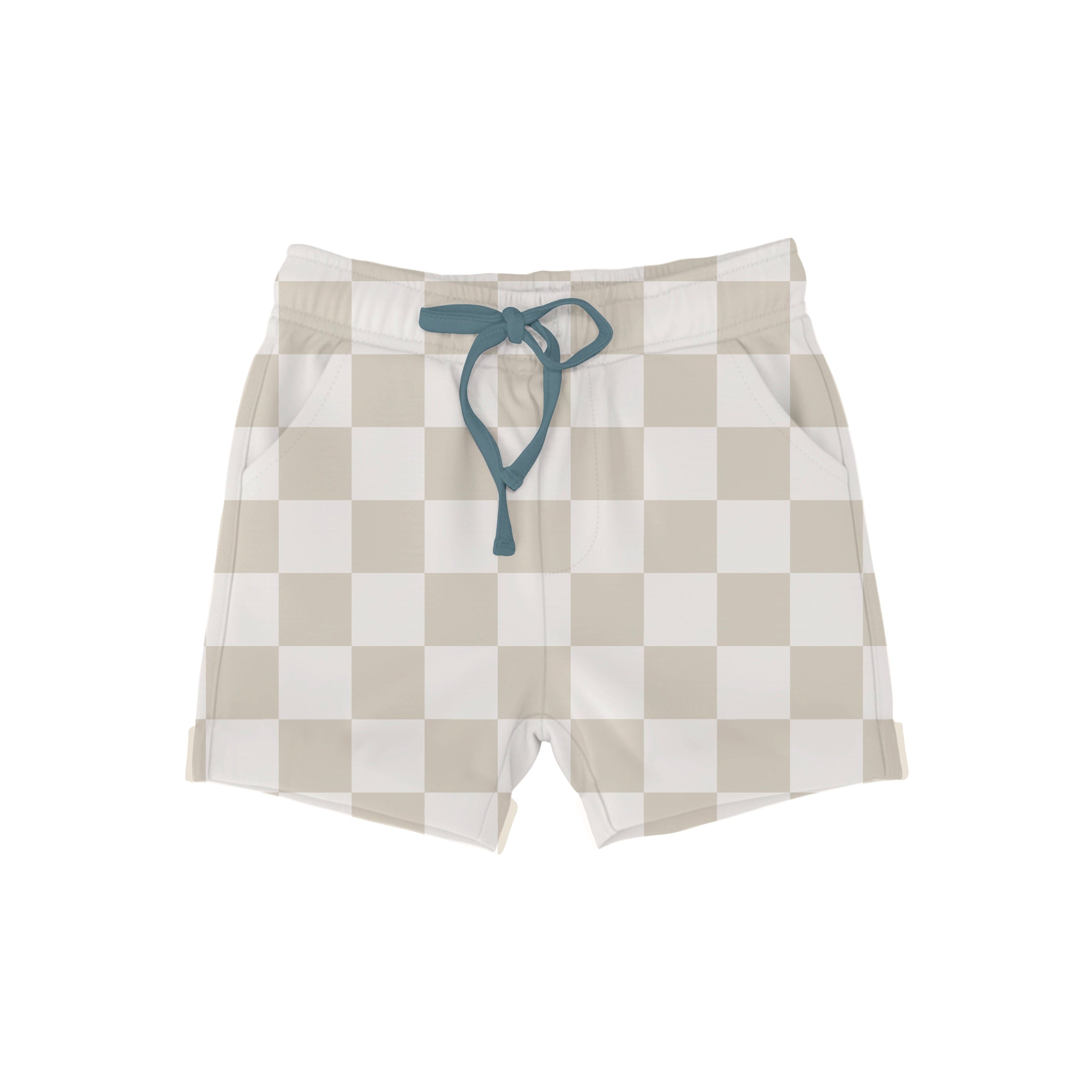 Bamboo COTTON SPANDEX SANDY CHECKS Relaxed Shorts