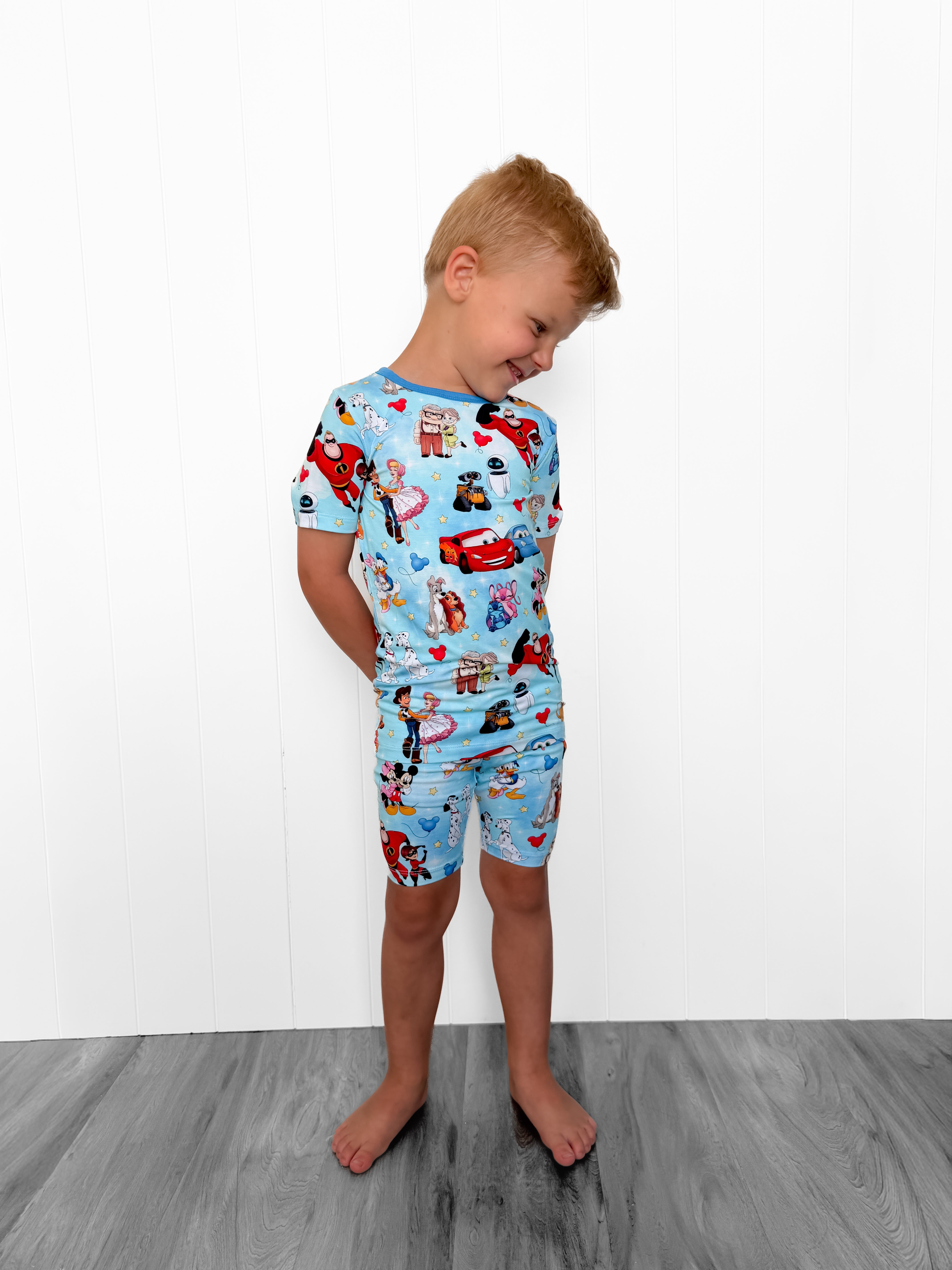 Bamboo ENCHANTED DUOS BLUE Two Piece SHORT SLEEVE/SHORT