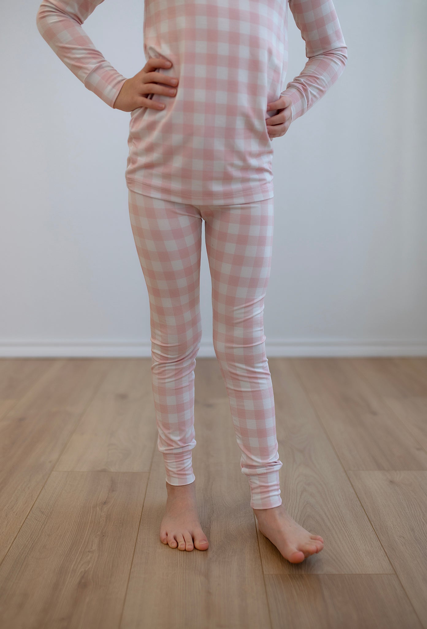 Bamboo SWEETHEART GINGHAM Two Piece Long Sleeve/Pant Set