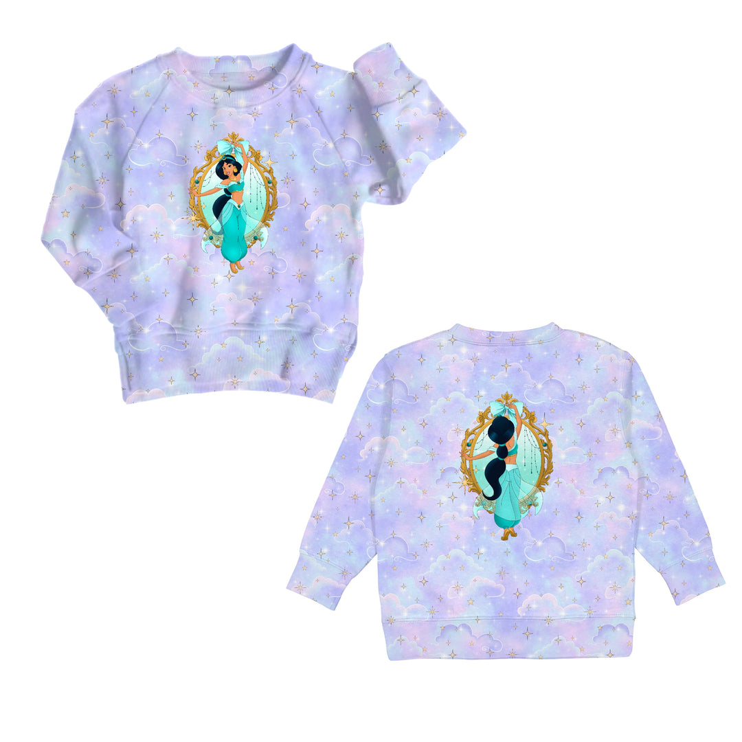Bamboo COTTON SPANDEX STARDUST SANDS kids FRONT &amp; BACK GRAPHIC CREWNECK (NO FLEECE)