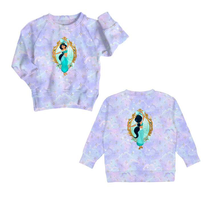 Bamboo COTTON SPANDEX STARDUST SANDS kids FRONT &amp; BACK GRAPHIC CREWNECK (NO FLEECE)