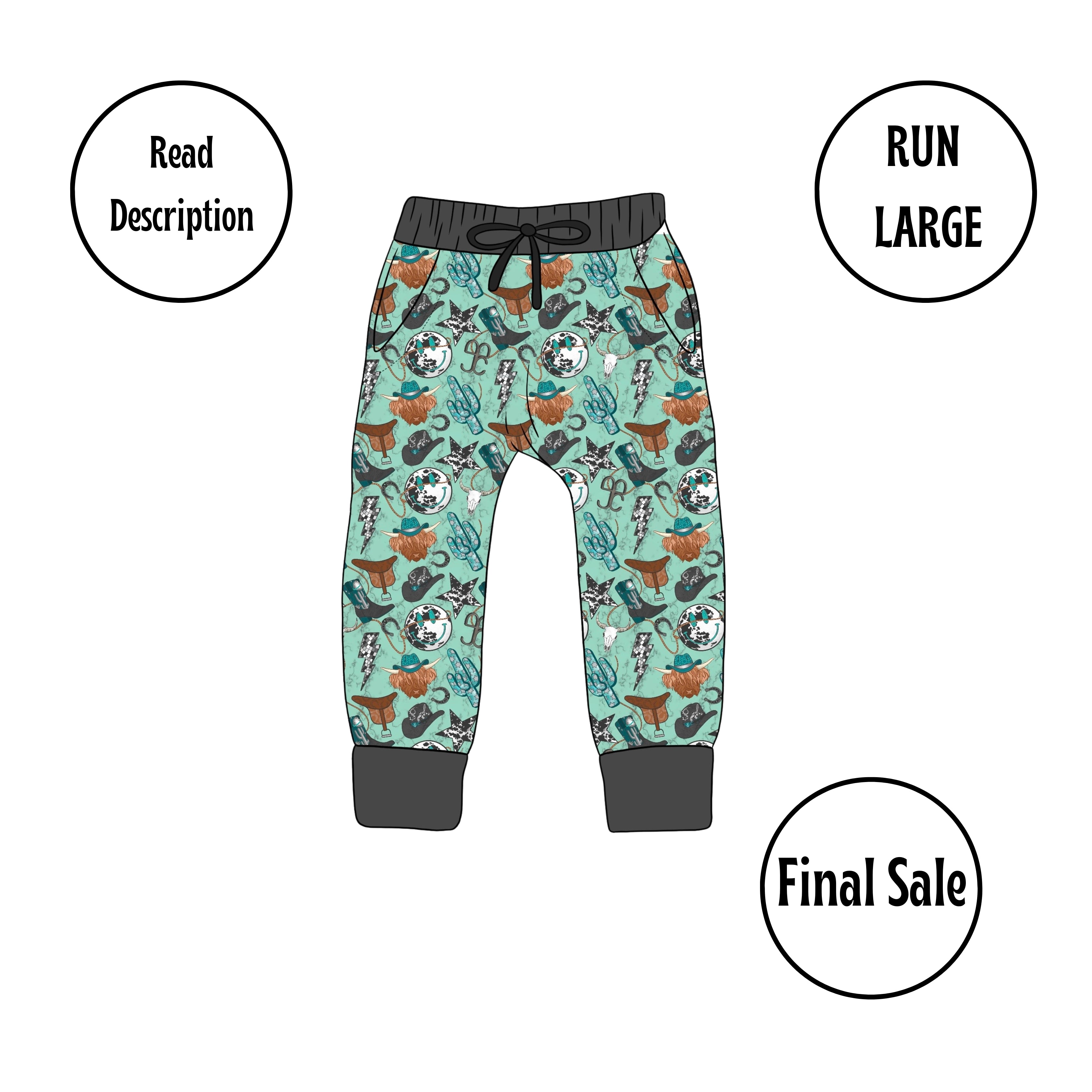 BAMBOO HONKY TONK KIDS JOGGERS (READ DESCRIPTION) FINAL SALE