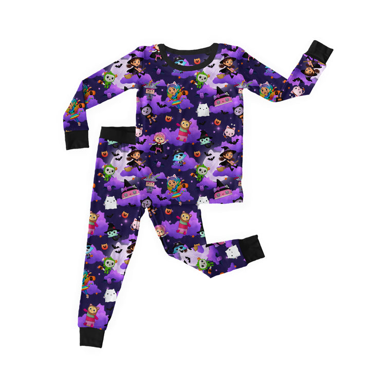 Bamboo HAPPY CAT-O-WEEN Two Piece Long Sleeve/Pant Set