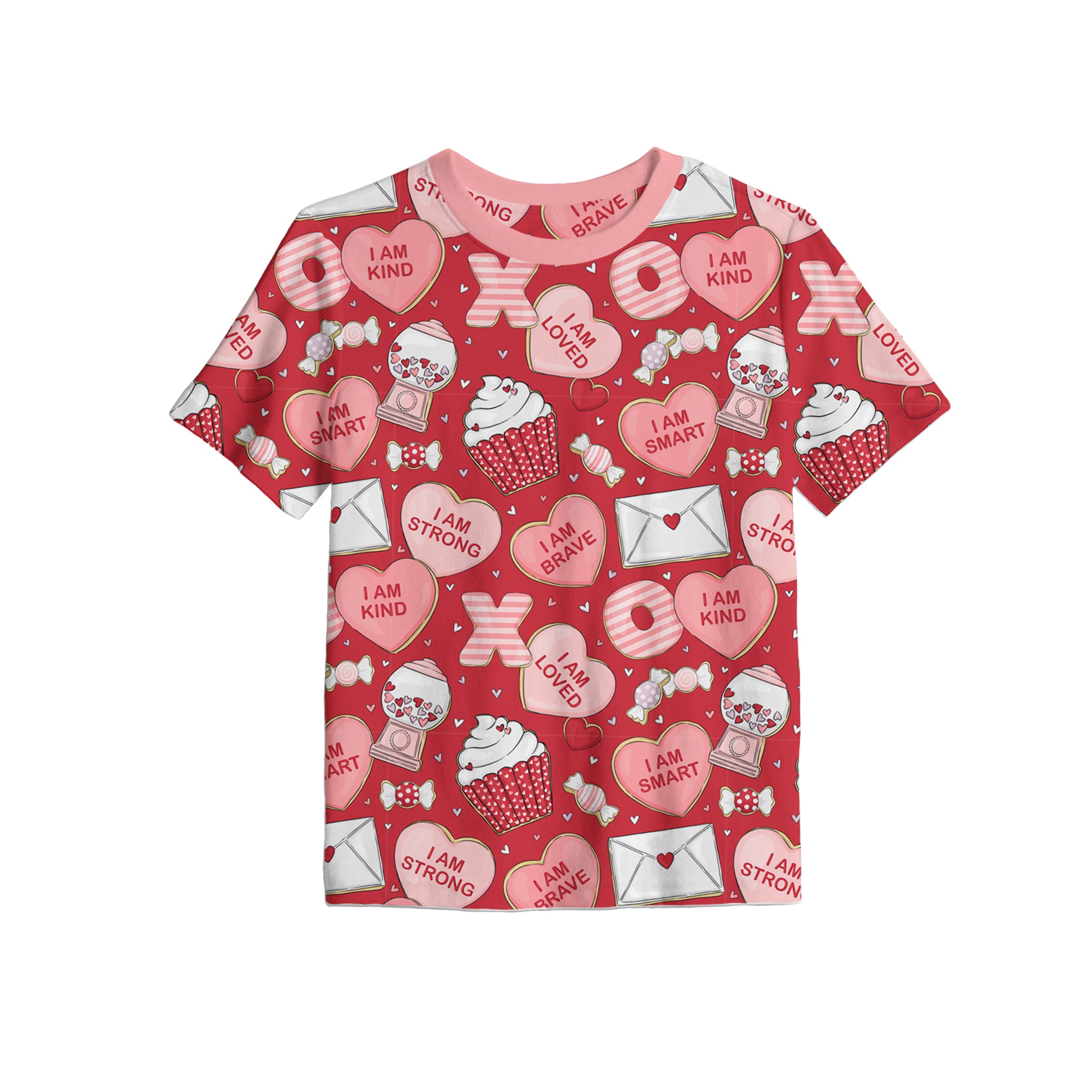 Preorder Bamboo LOVE NOTES FOR HER 2.0 FULL PRINT KIDS TEE EST Ship Date DECEMBER 2025