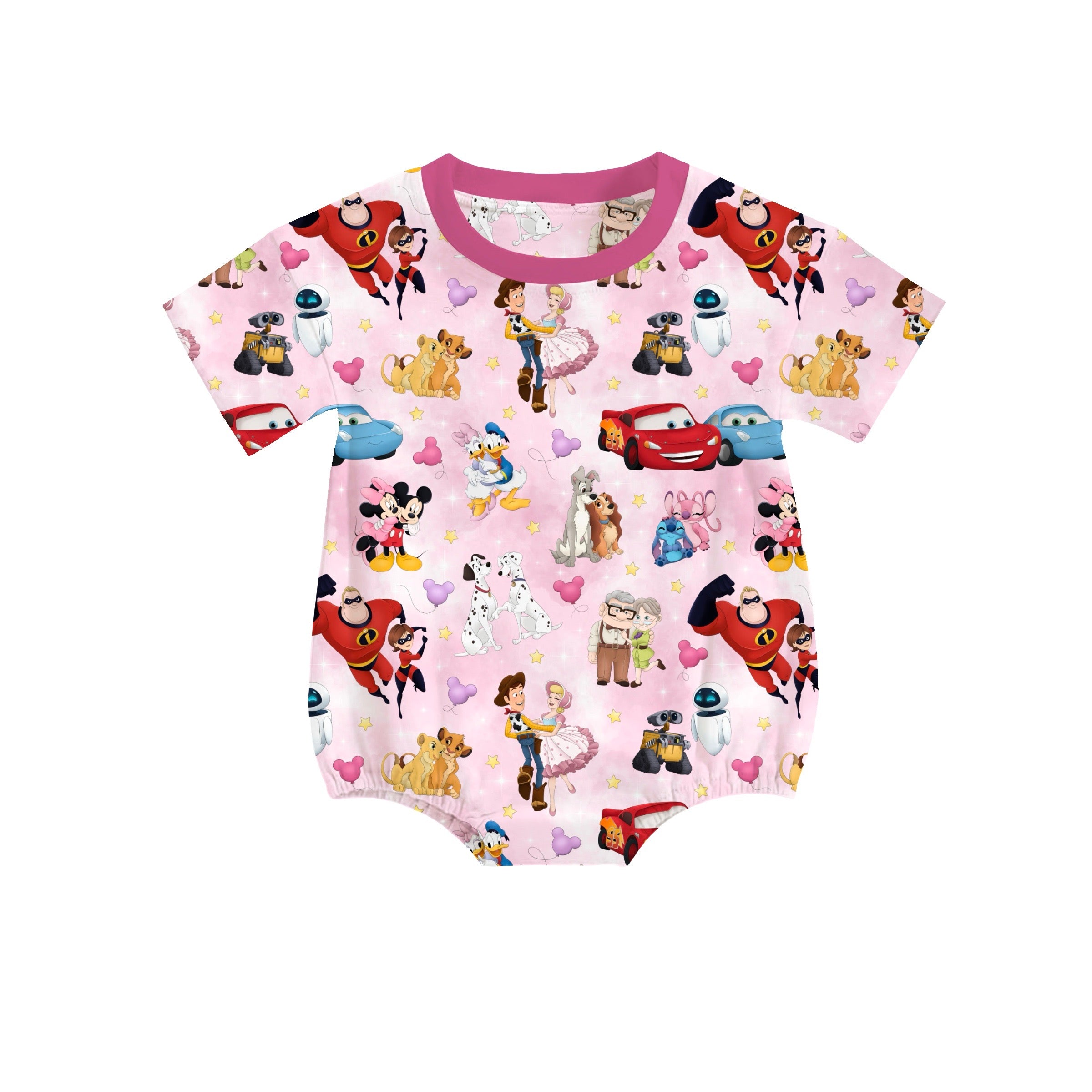 Bamboo ENCHANTED DUOS PINK RELAXED ROMPER (BUBBLE)