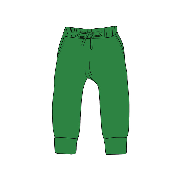 BAMBOO COTTON SPANDEX NORTH POLE PINE KIDS JOGGERS (FLEECE LINED)