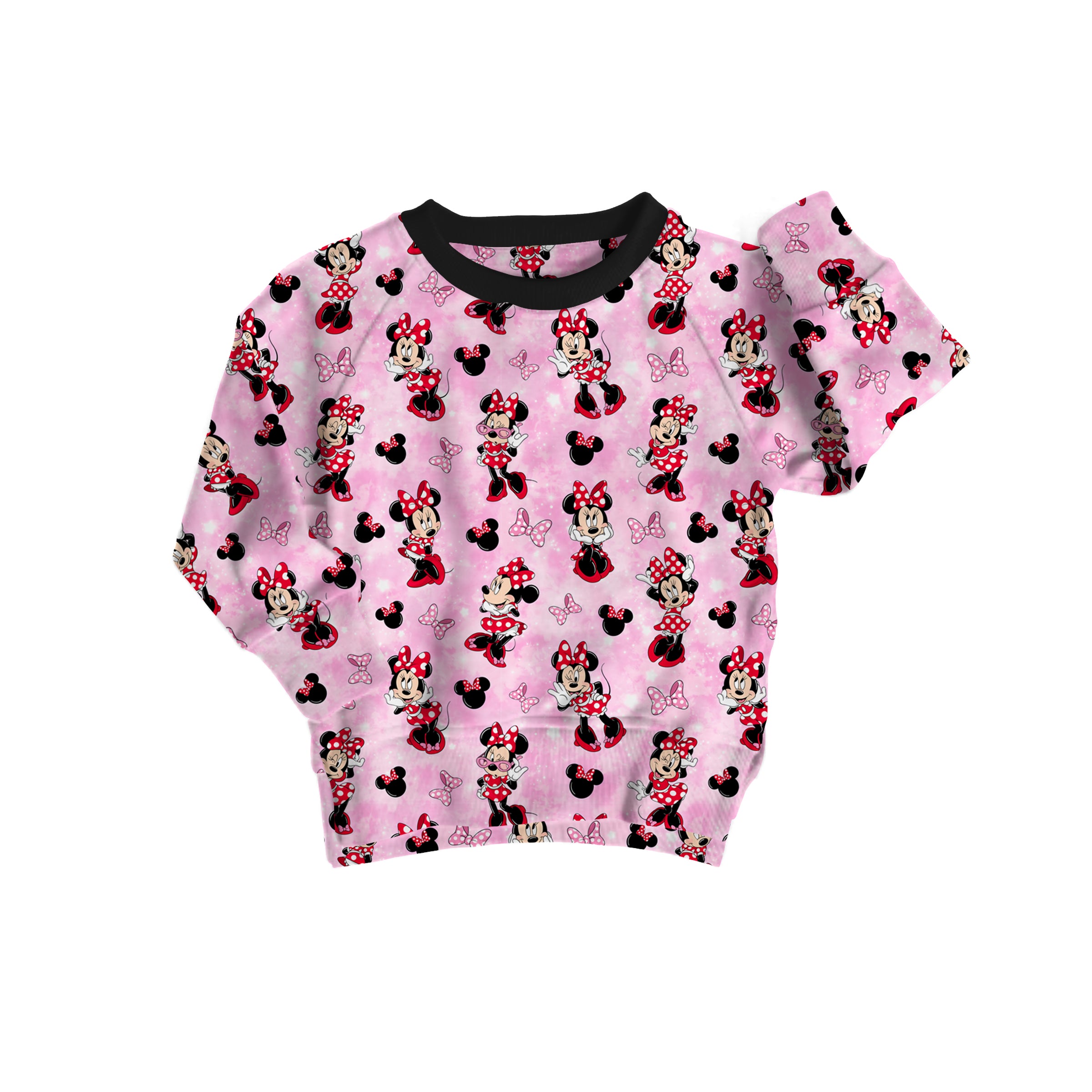 Bamboo FRENCH TERRY PRETTY IN PINK kids crewneck