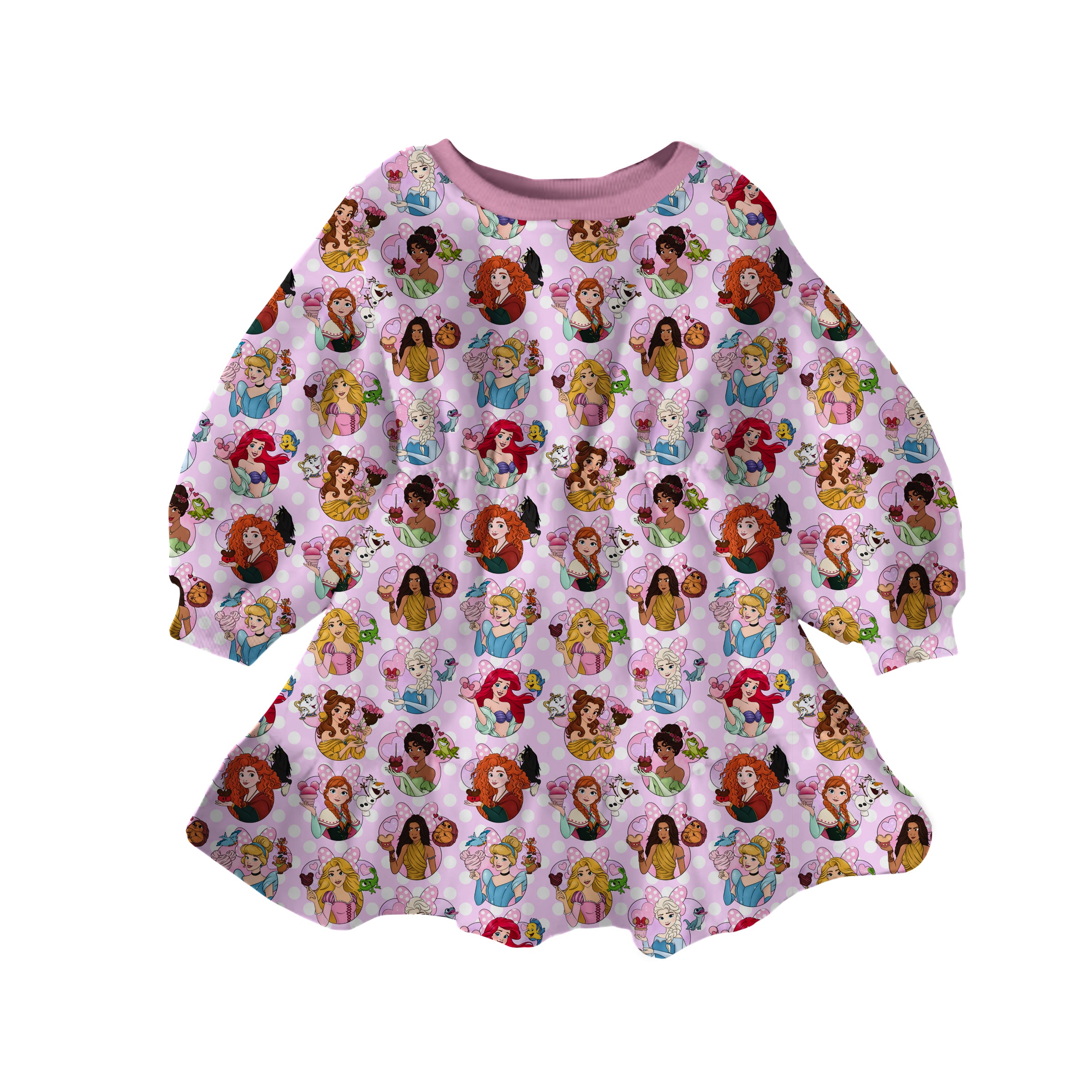 PREORDER Bamboo French Terry LOVE BITES Long Sleeve Bubble Dress Ship Date DECEMBER 2025