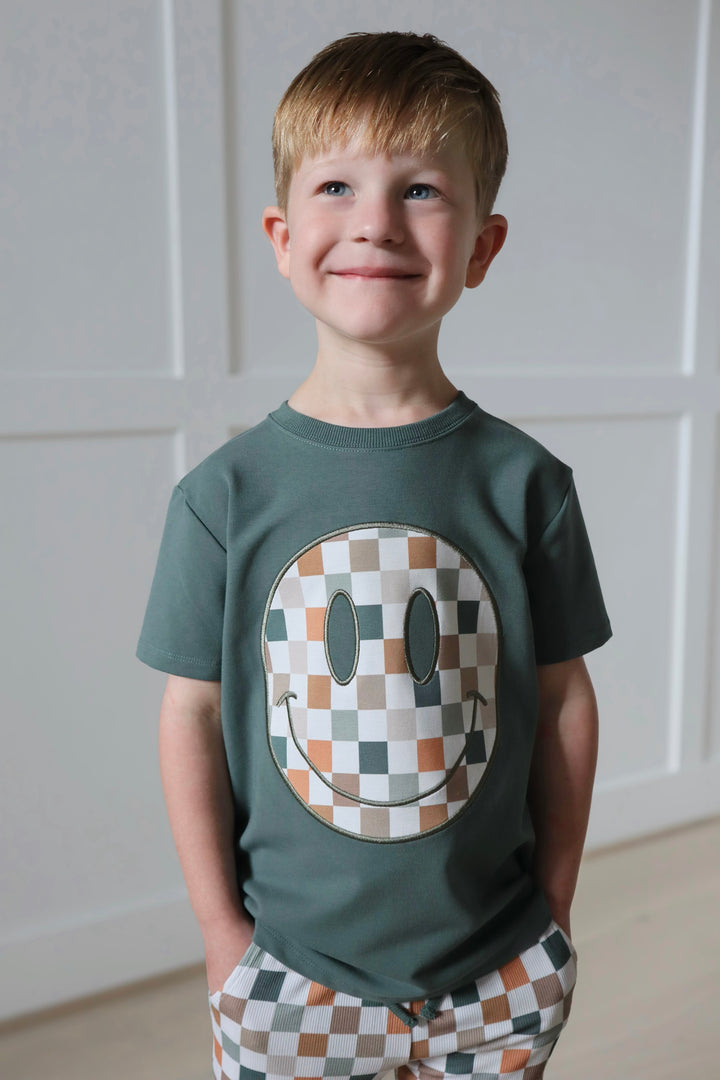 Bamboo COTTON SPANDEX FIRESIDE KIDS EMBROIDERED TEE (NO FLEECE)