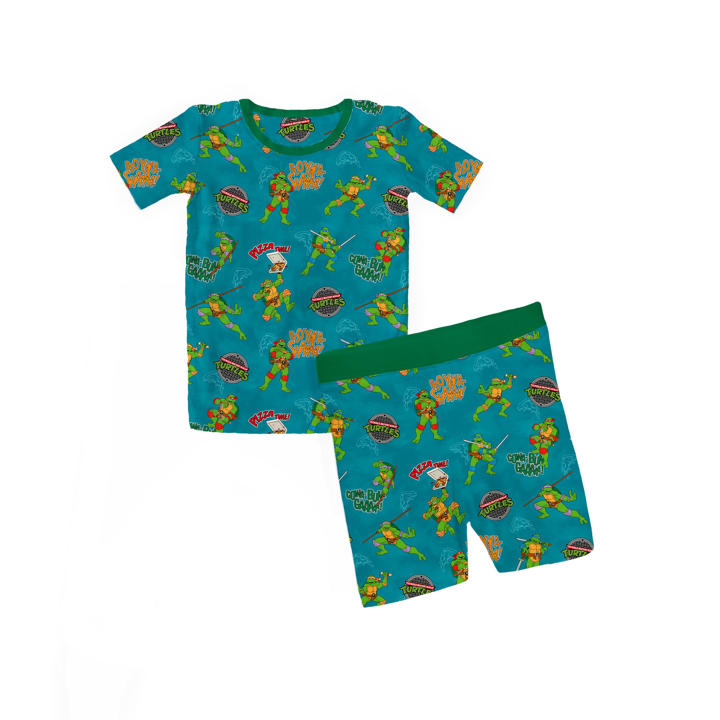Bamboo HEROES IN A HALF SHELL Two Piece SHORT Sleeve/SHORT SET