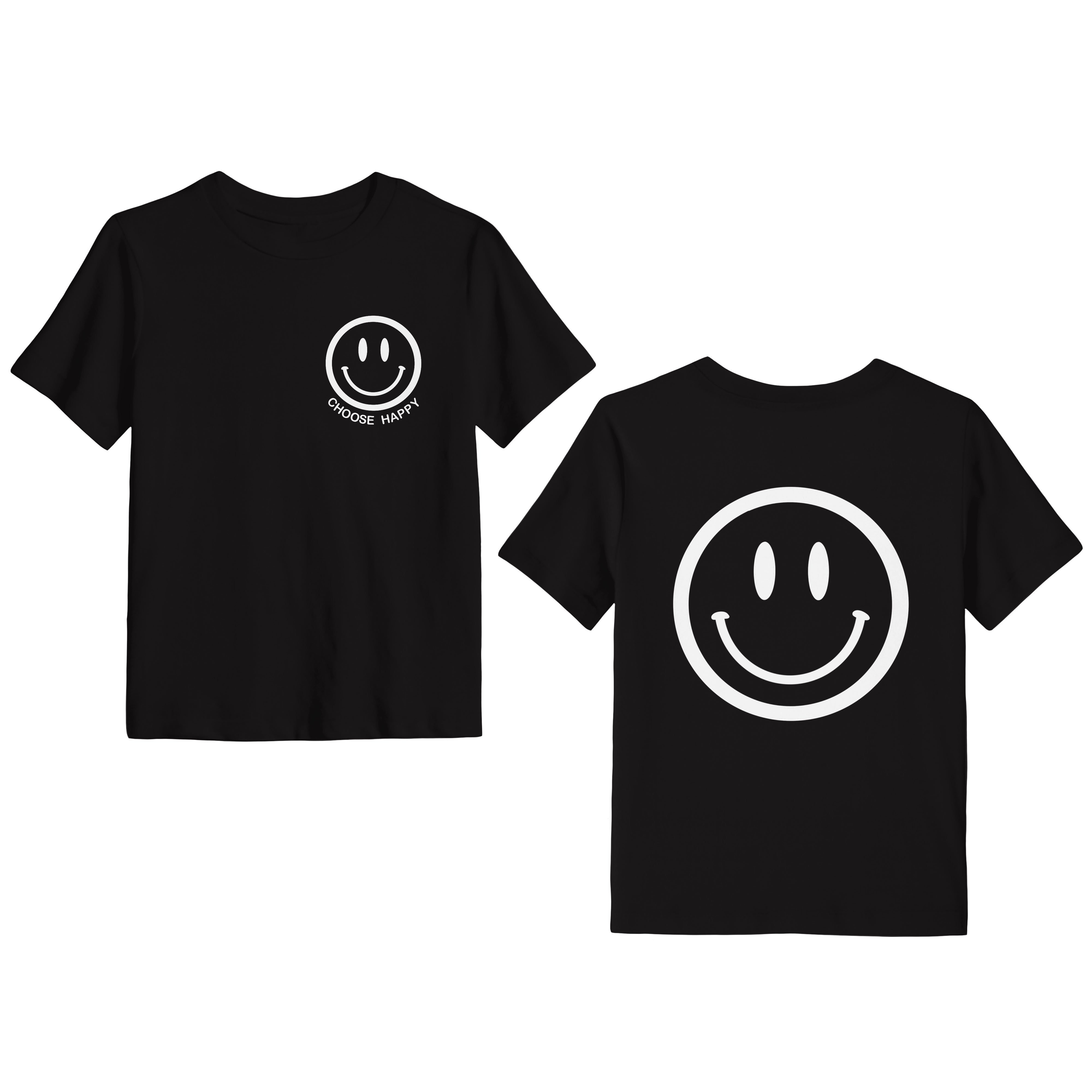 Bamboo CHOOSE HAPPY KIDS FRONT & BACK GRAPHIC TEE