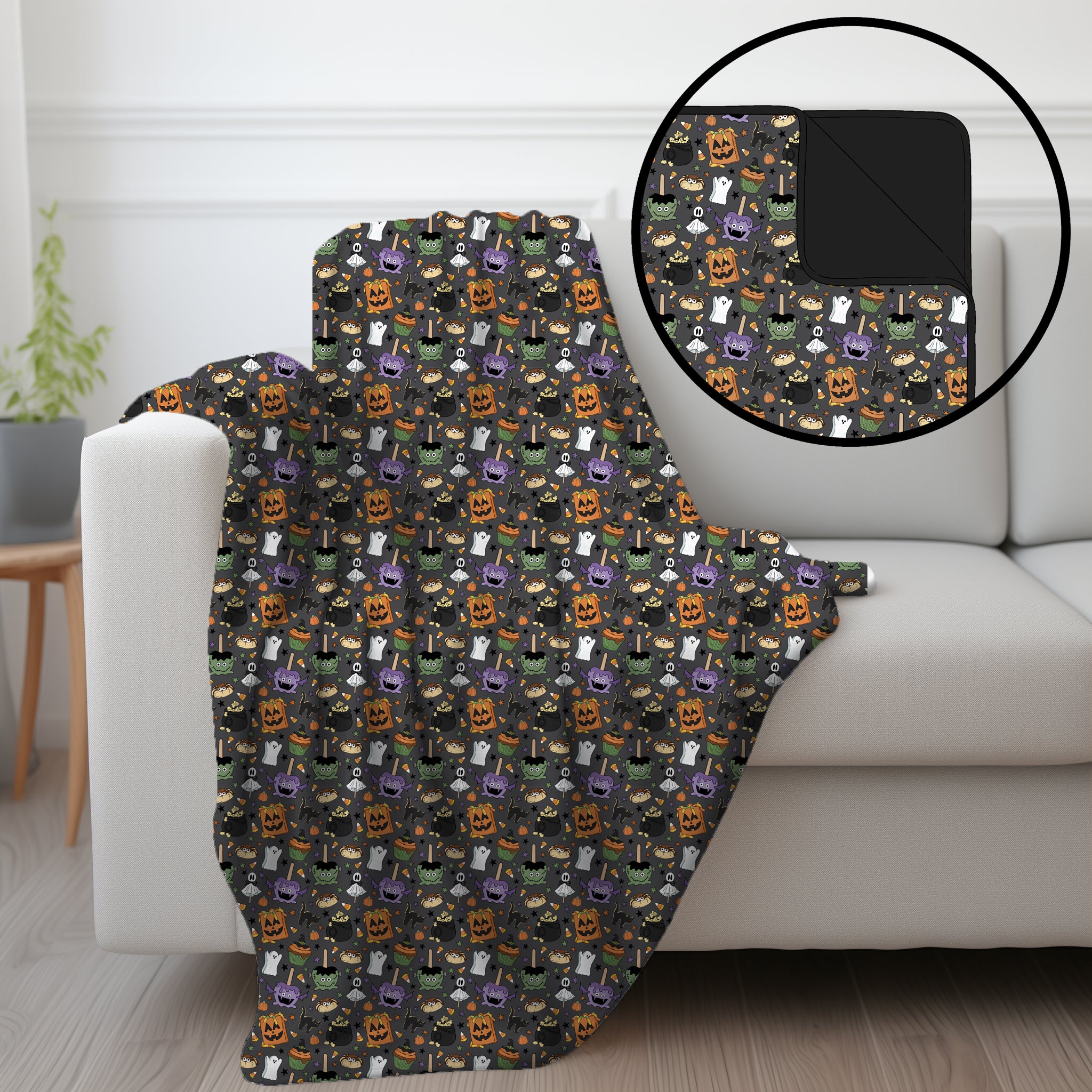 BAMBOO No Tricks, Just Treats XL LARGE DOUBLE LAYERED BLANKET 60x70”