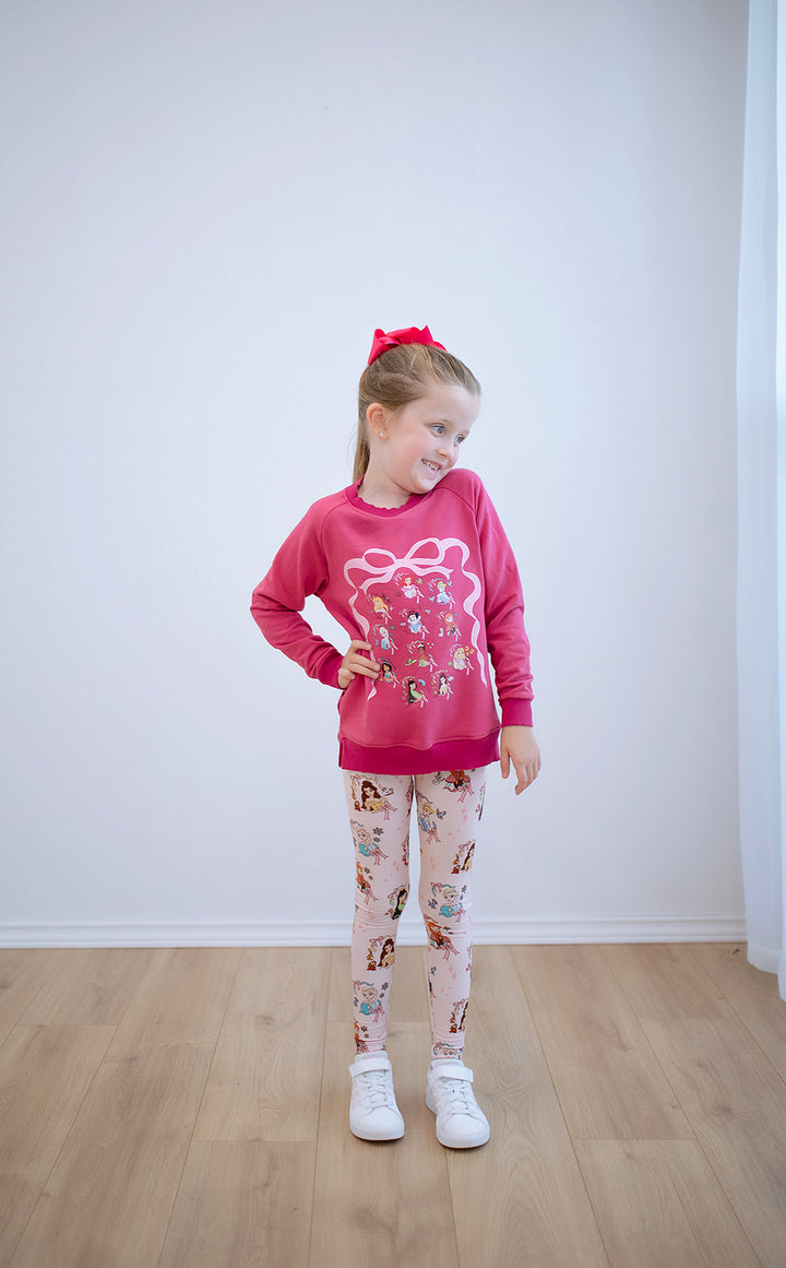 Bamboo COTTON SPANDEX ENCHANTED EVER AFTER  kids GRAPHIC crewneck (FLEECE LINED)