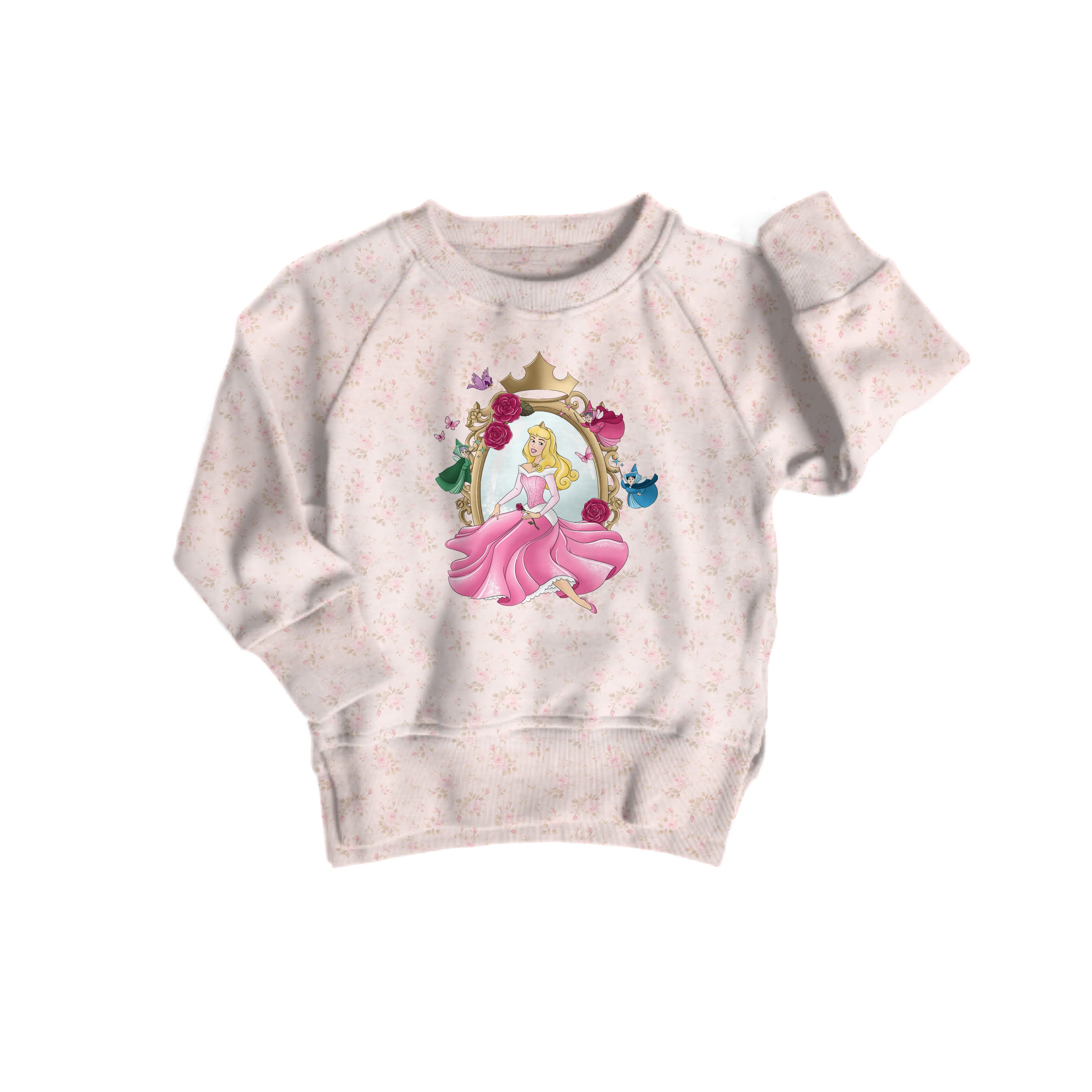 Bamboo COTTON SPANDEX BRIAR ROSE kids SUB crewneck (FRONT & BACK IMAGES)
