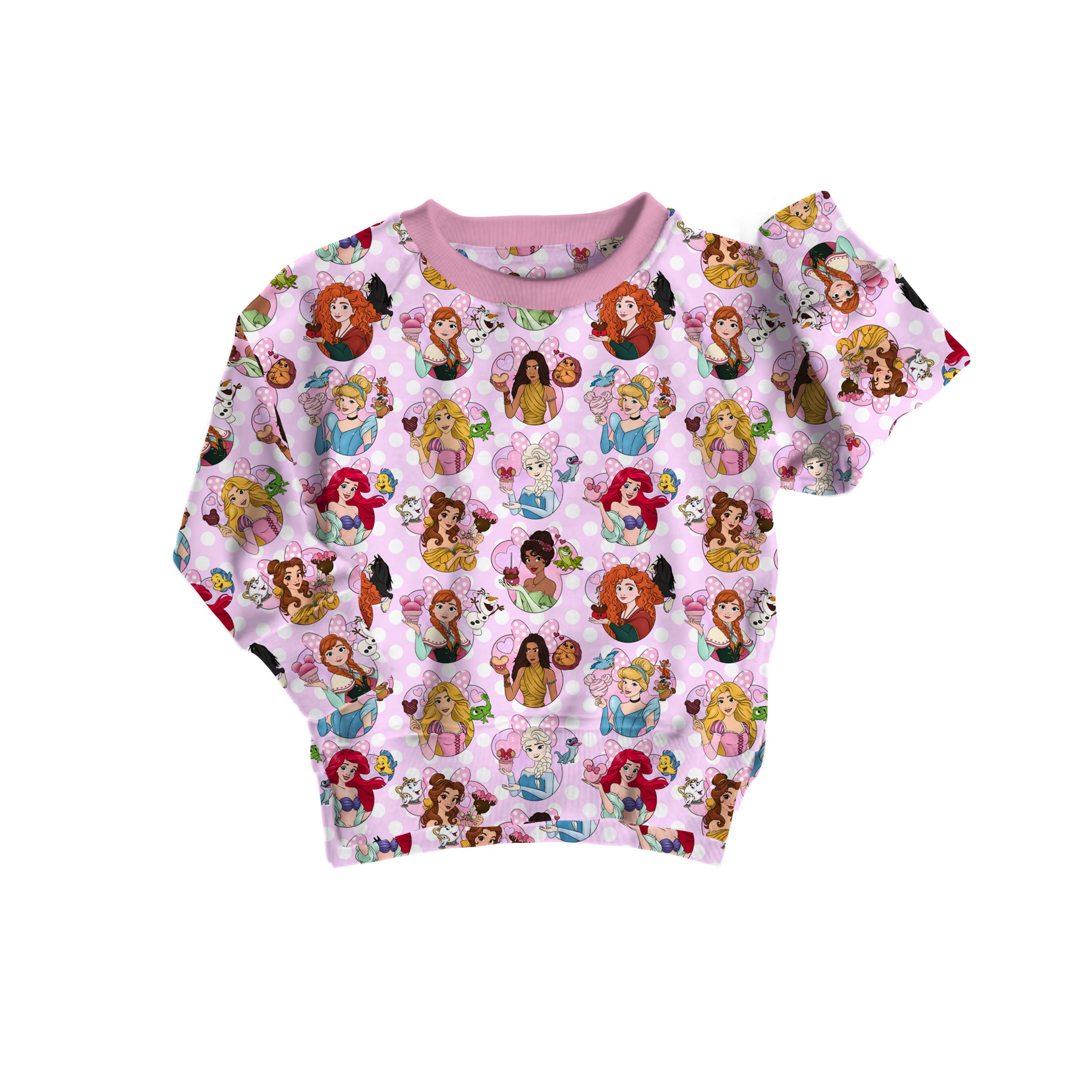 Preorder Bamboo FRENCH TERRY LOVE BITES kids FULL PRINT crewneck EST ship date DECEMBER 2025