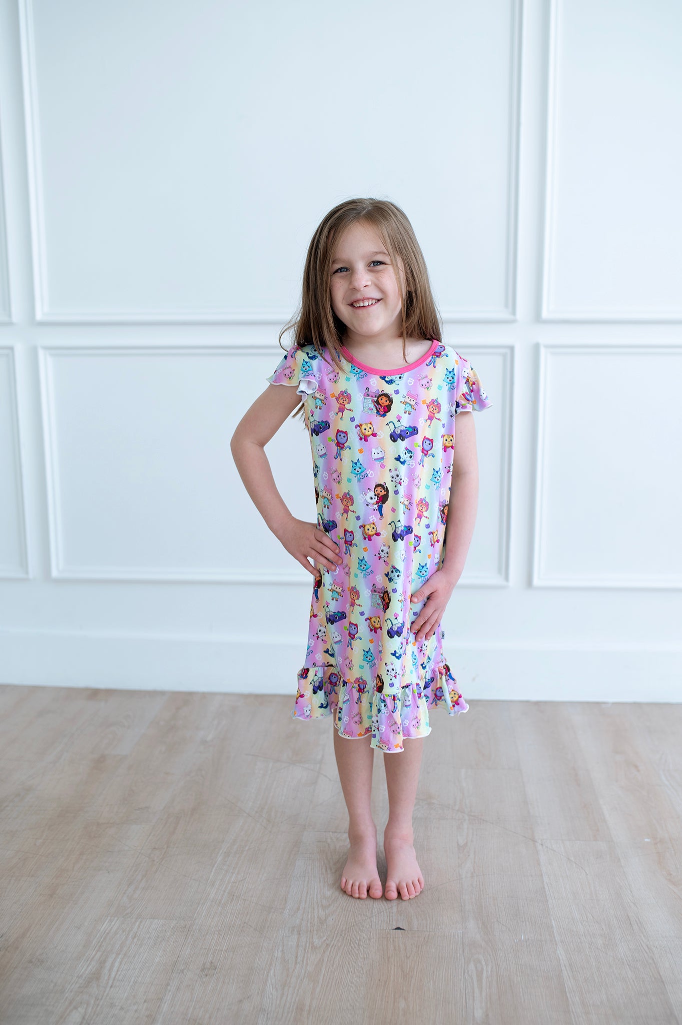 Bamboo CAT-TASTIC Flutter Sleeve Gown