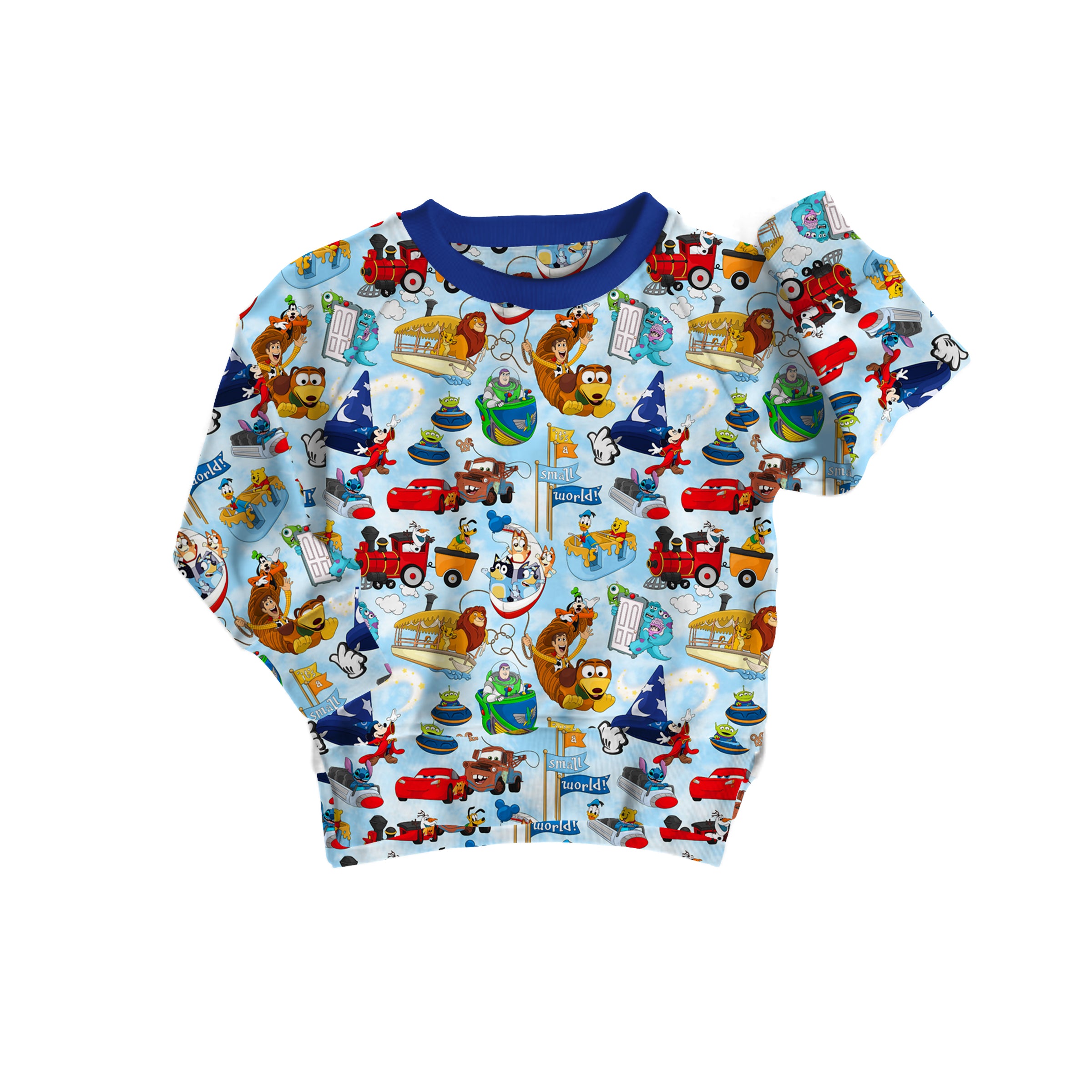 Preorder Bamboo FRENCH TERRY WILD RIDES kids FULL PRINT crewneck EST ship date DECEMBER 2025