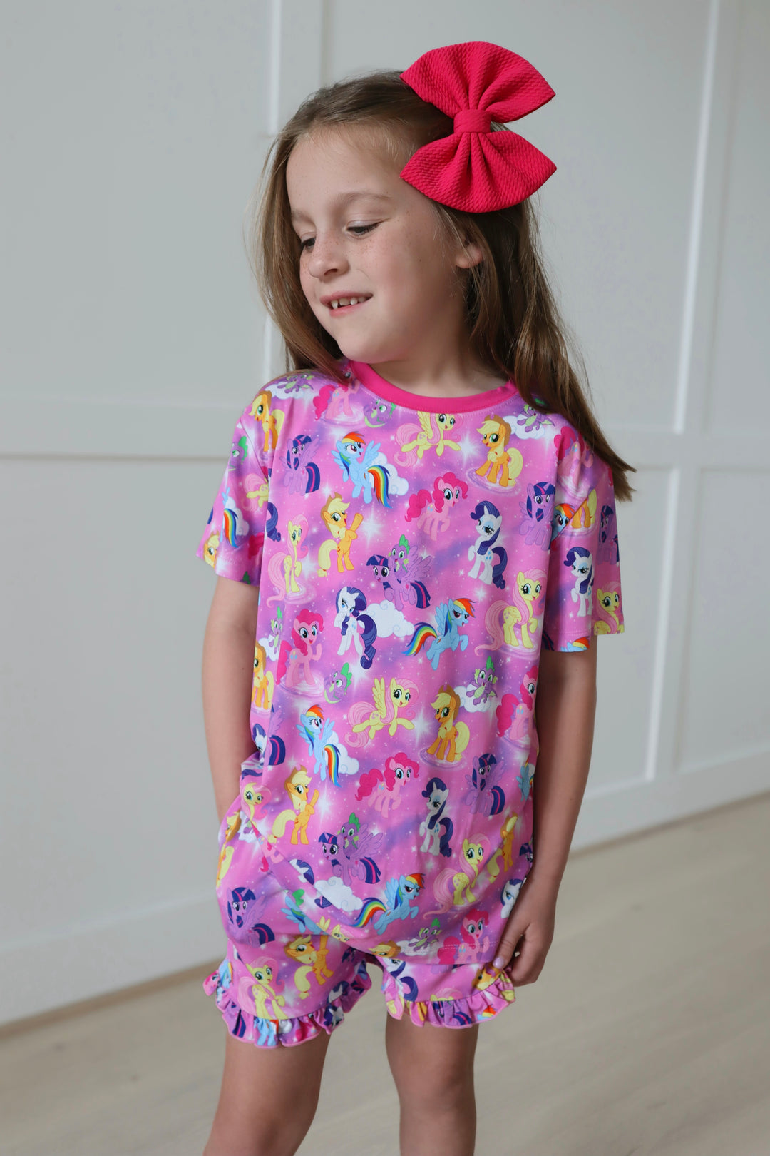 Bamboo MAGIC IN THE MANE KIDS RELAXED RUFFLE SHORT SET
