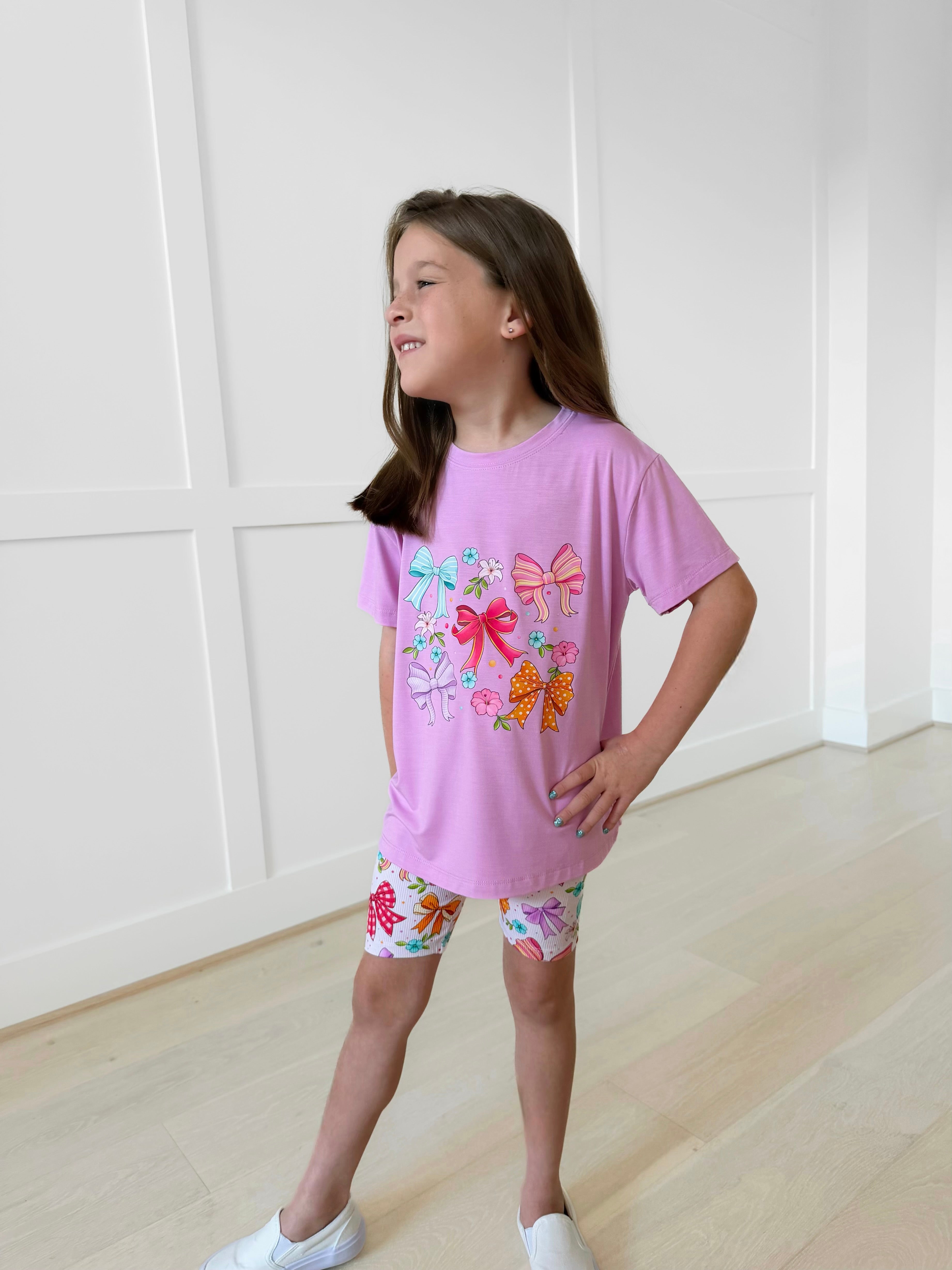 Bamboo BLOOMS & BOWS KIDS GRAPHIC TEE