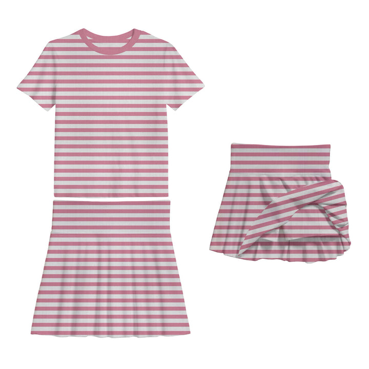 BAMBOO RIBBED BLUSH BLVD SKORT SET