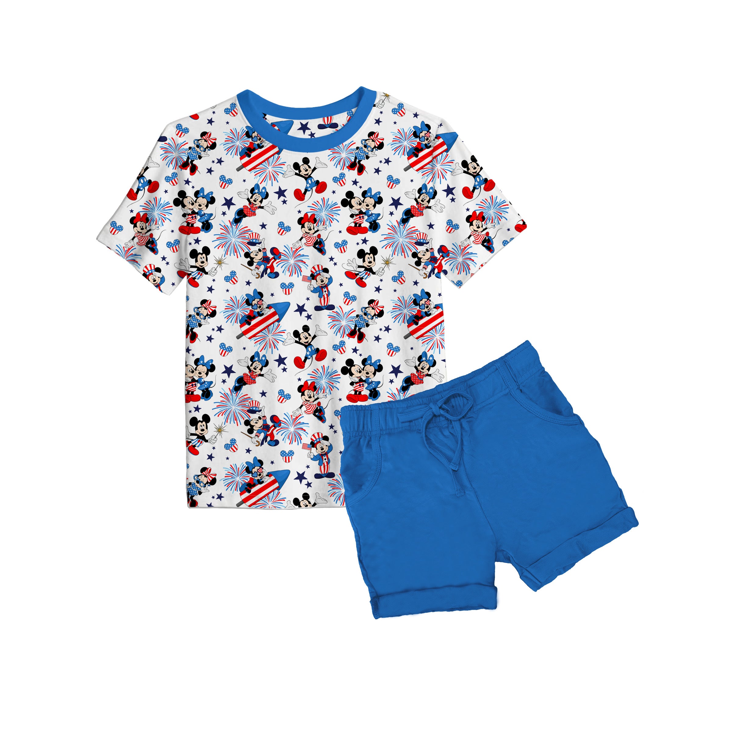 Bamboo French Terry ALL AMERICAN DUO Relaxed Short Set