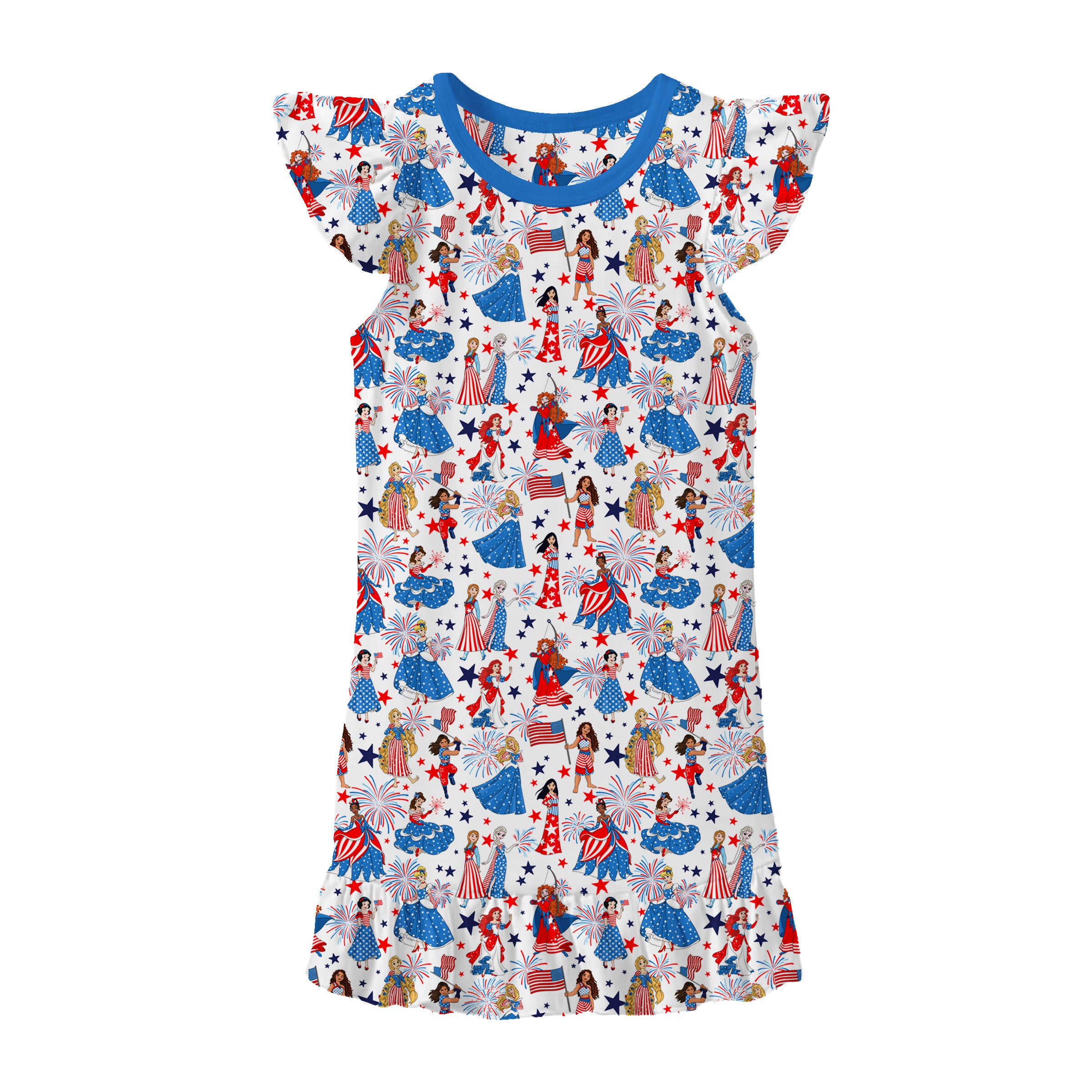 Bamboo STAR SPANGLED ROYALTY Flutter Sleeve Gown