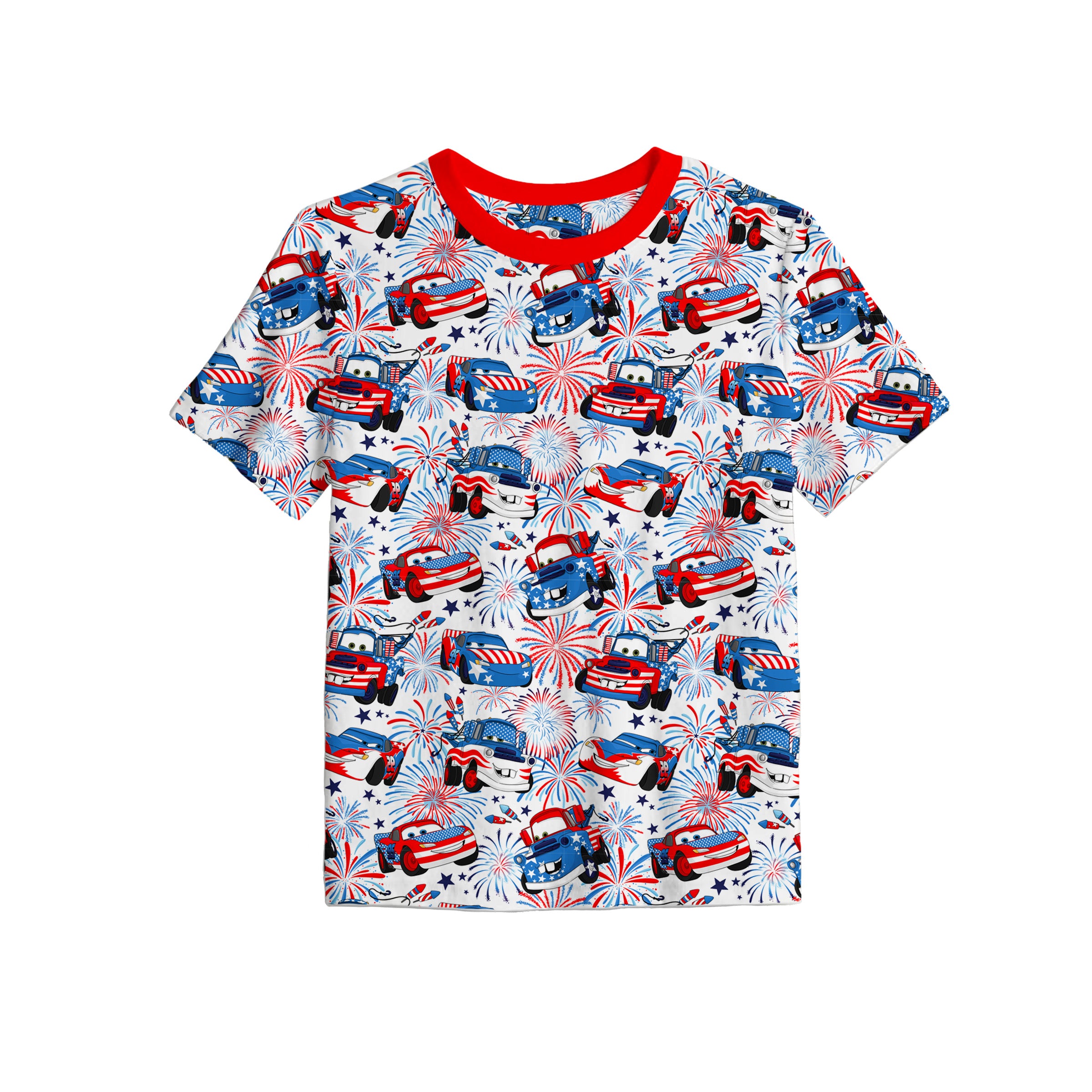 Bamboo RED, WHITE, & VROOM KIDS TEE