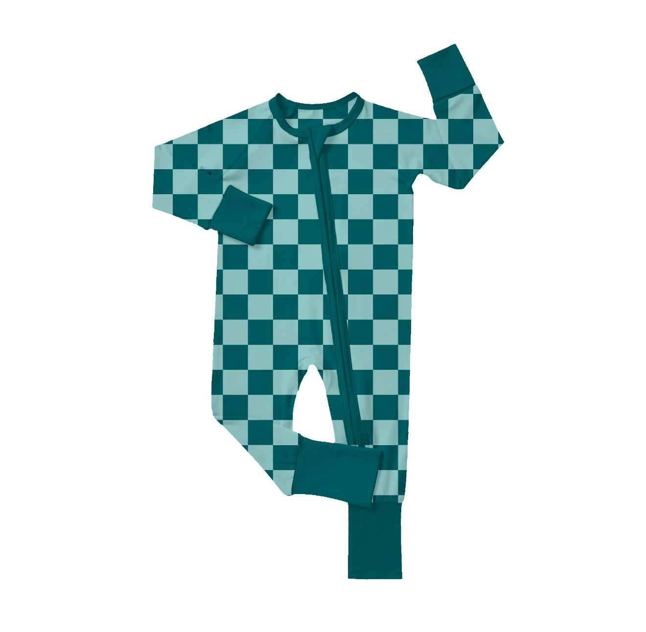 BAMBOO TEAL CHECKS ZIPPY