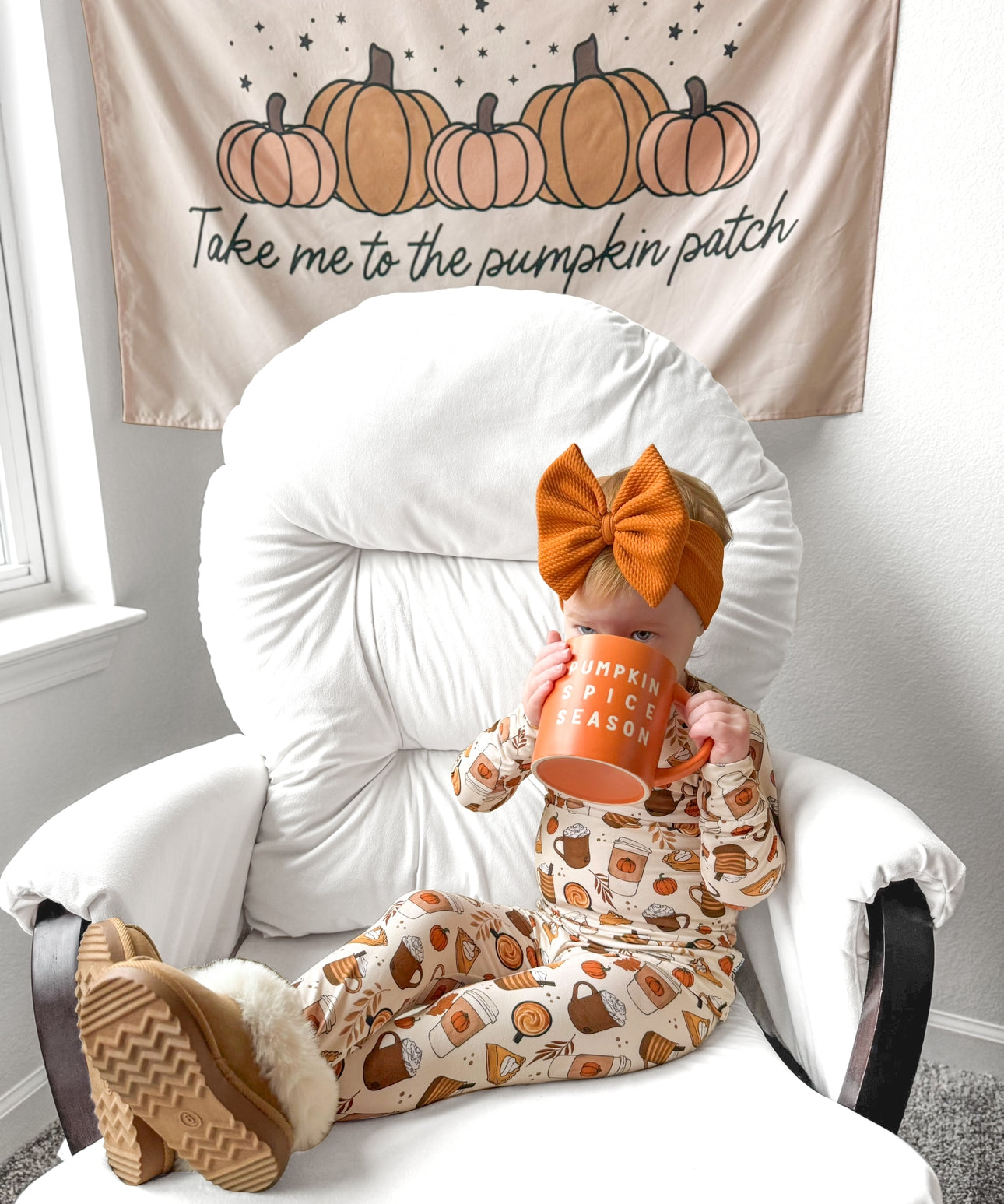 Bamboo I Love Pumpkin Spice A Latte Two Piece Long Sleeve/Pant Set