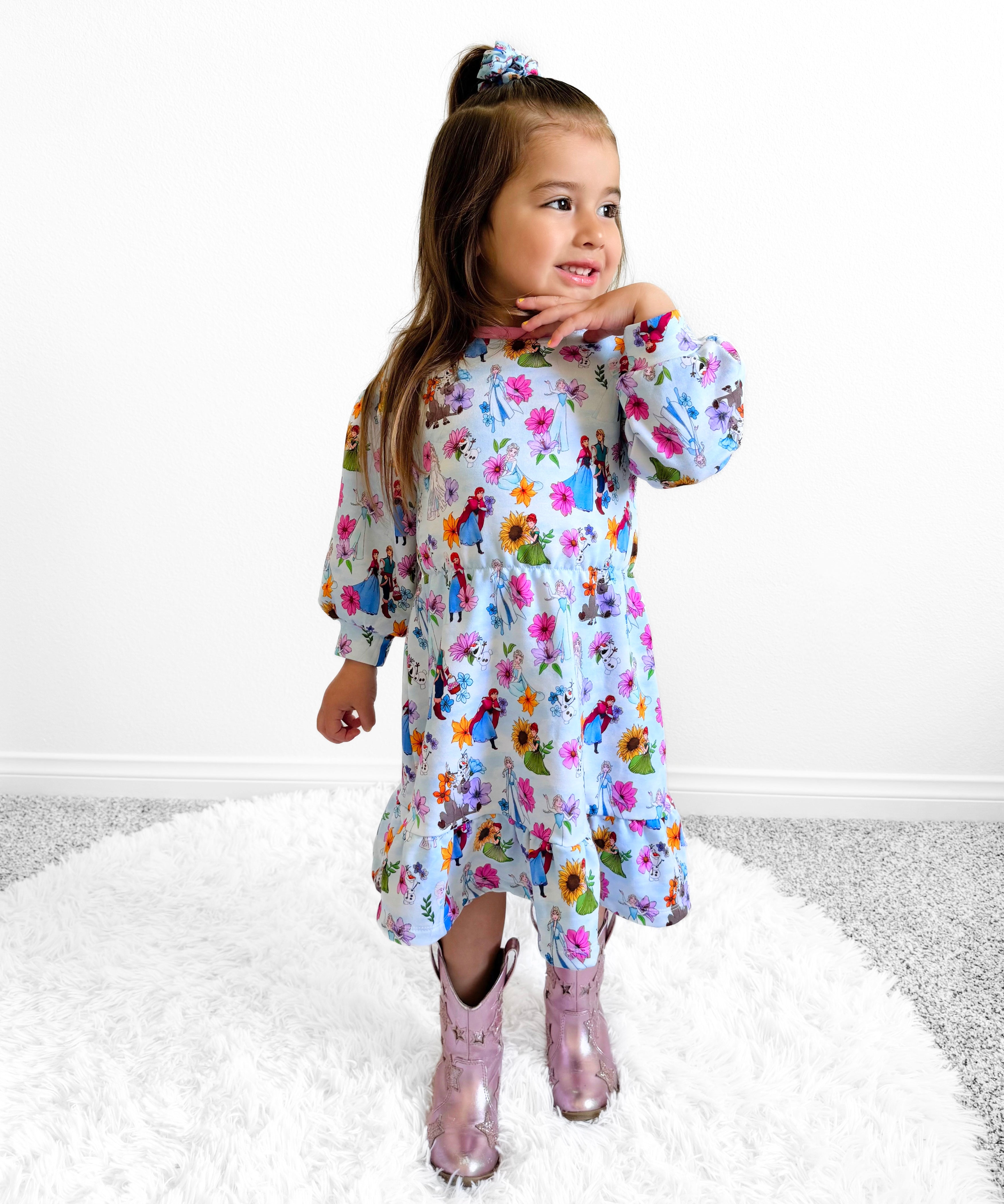 Bamboo ARENDELLE IN BLOOM Long Sleeve Bubble Dress