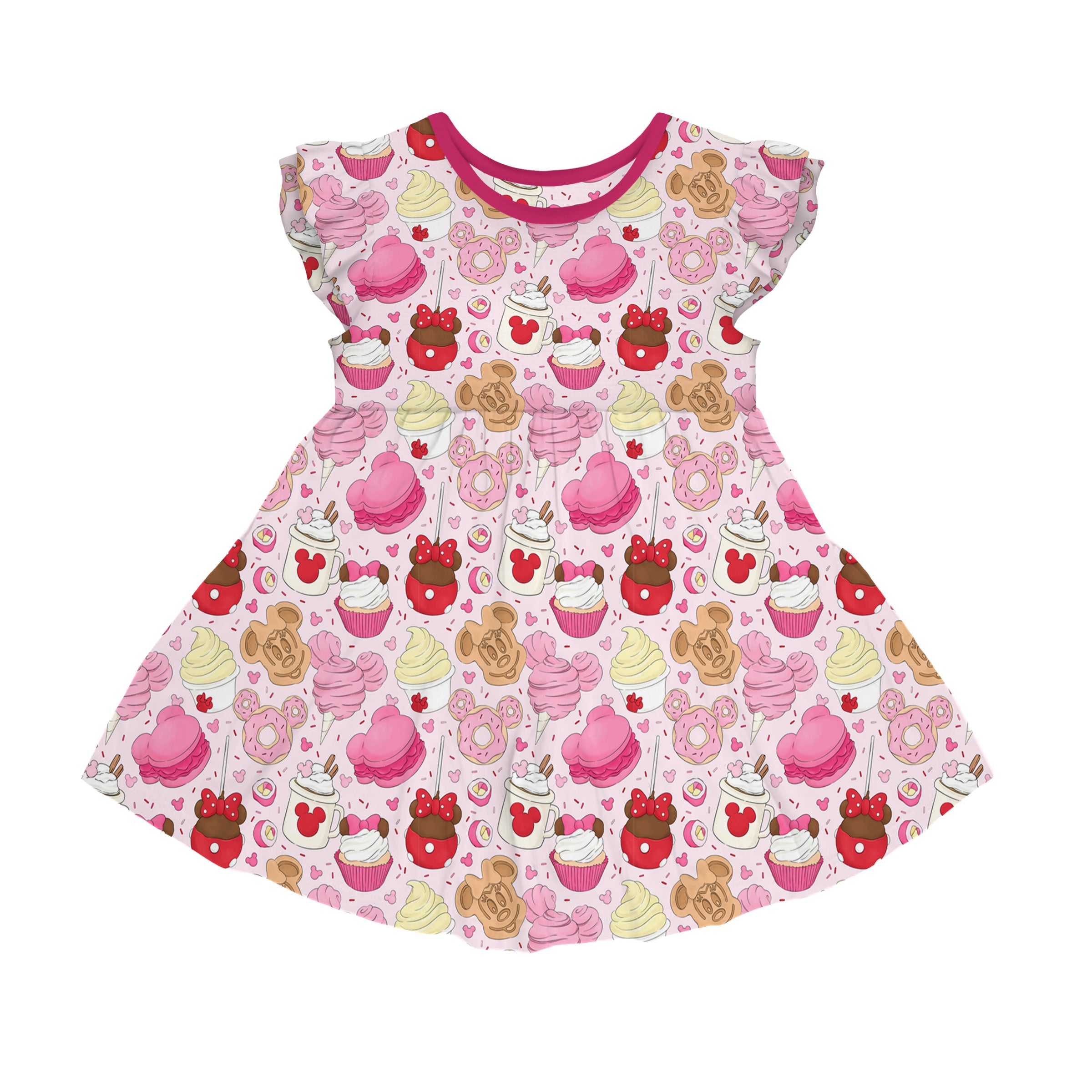 Bamboo SPRINKLED WITH MAGIC Flutter Sleeve Twirl Dress