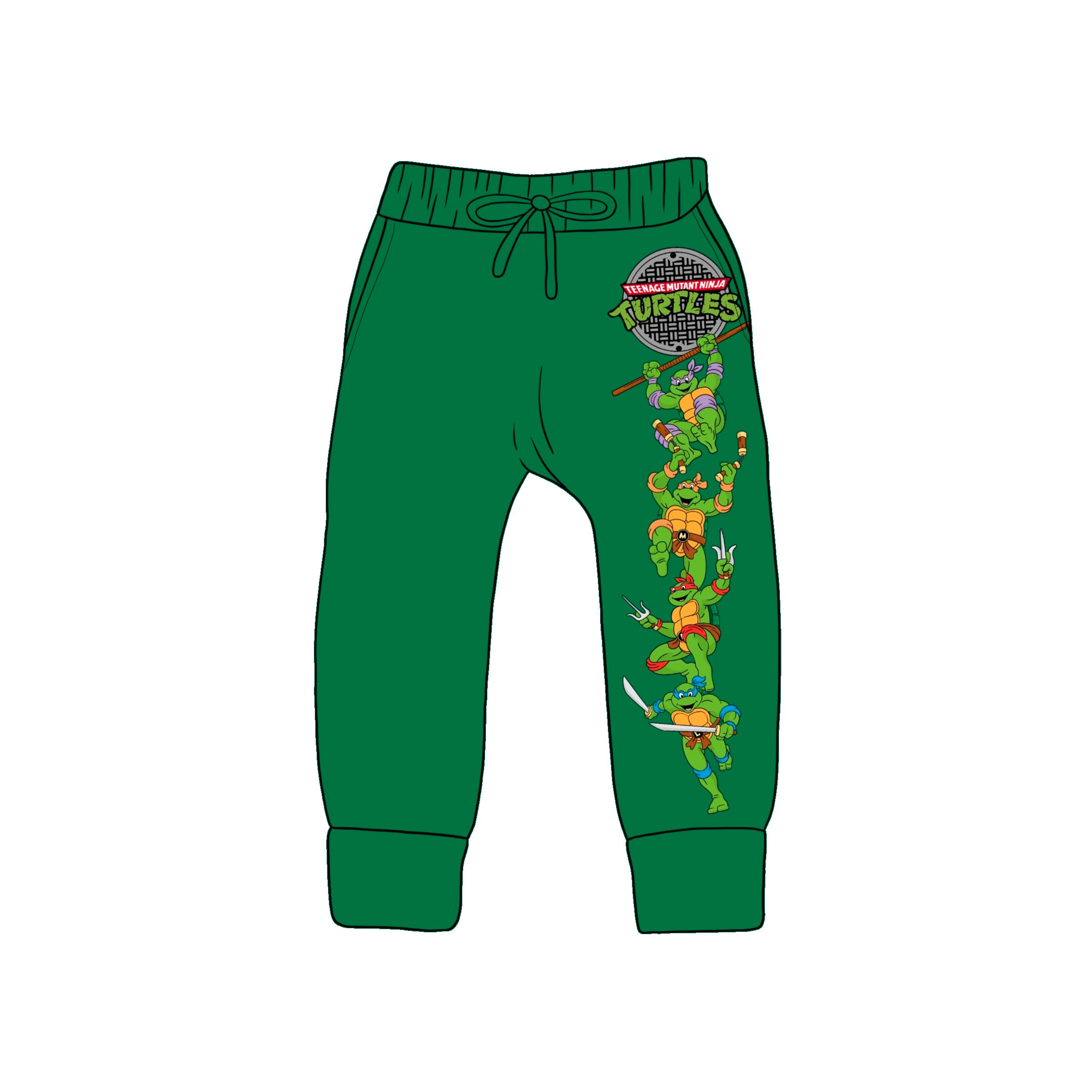 BAMBOO HEROES IN A HALF SHELL SUB DOWN THE LEG KIDS JOGGERS (FLEECE LINED)