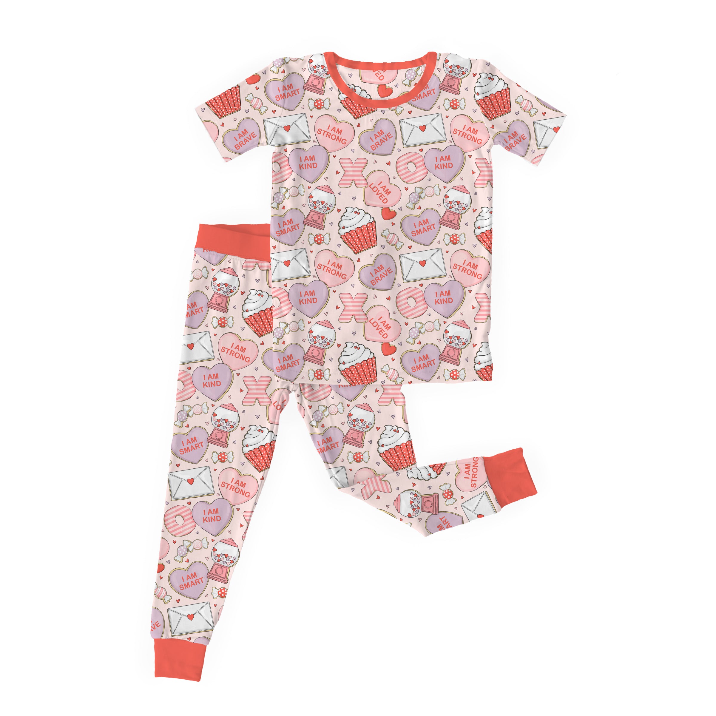 Bamboo LOVE NOTES FOR HER Two Piece Short Sleeve/Pant Set