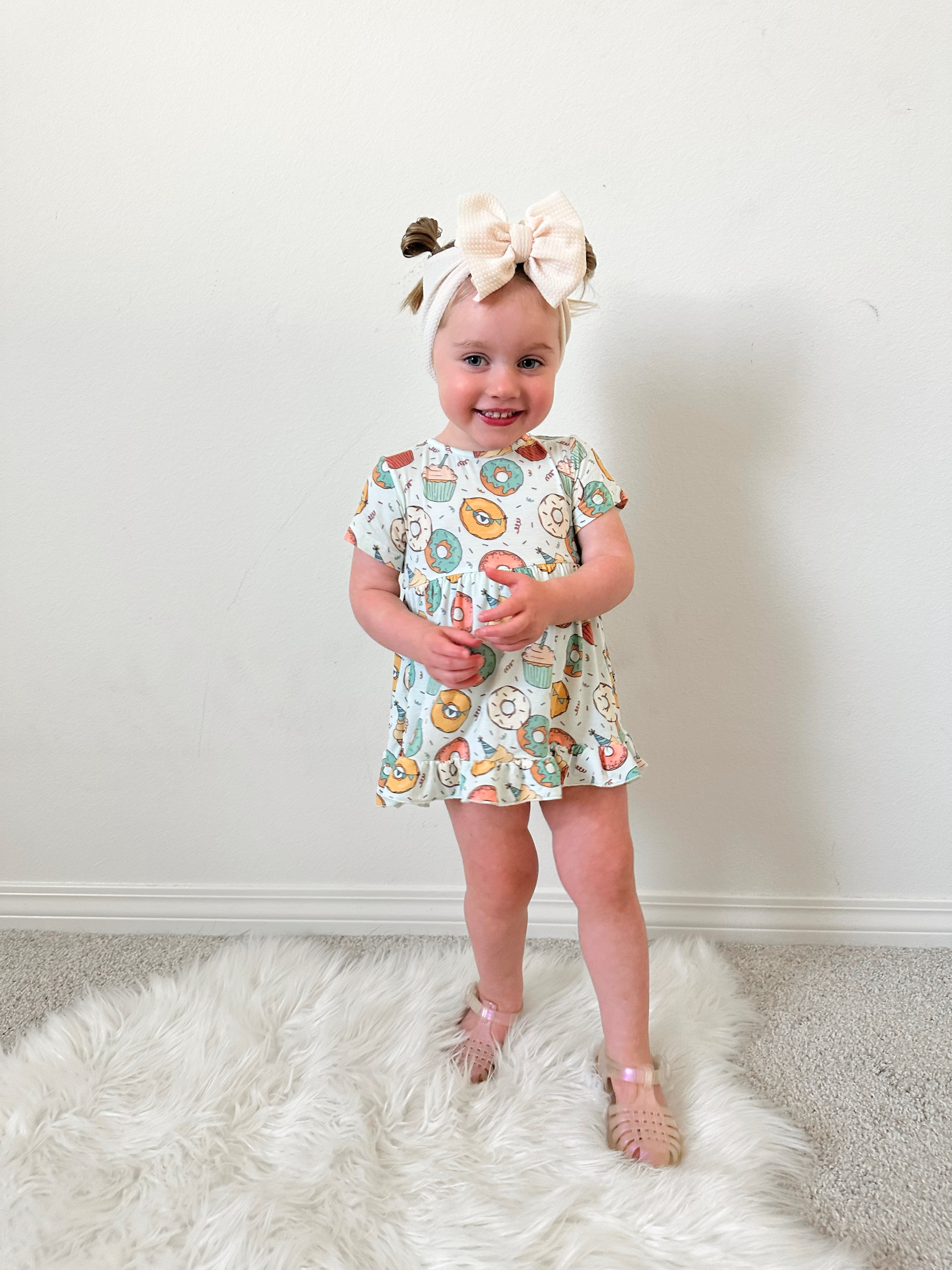 Bamboo Donut Grow Up bodysuit twirl dress